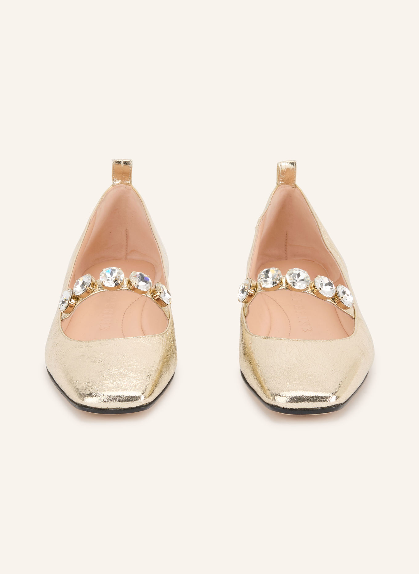 PROSPERINE Mary-Jane-Ballerinas mit Schmucksteinen: GOLD