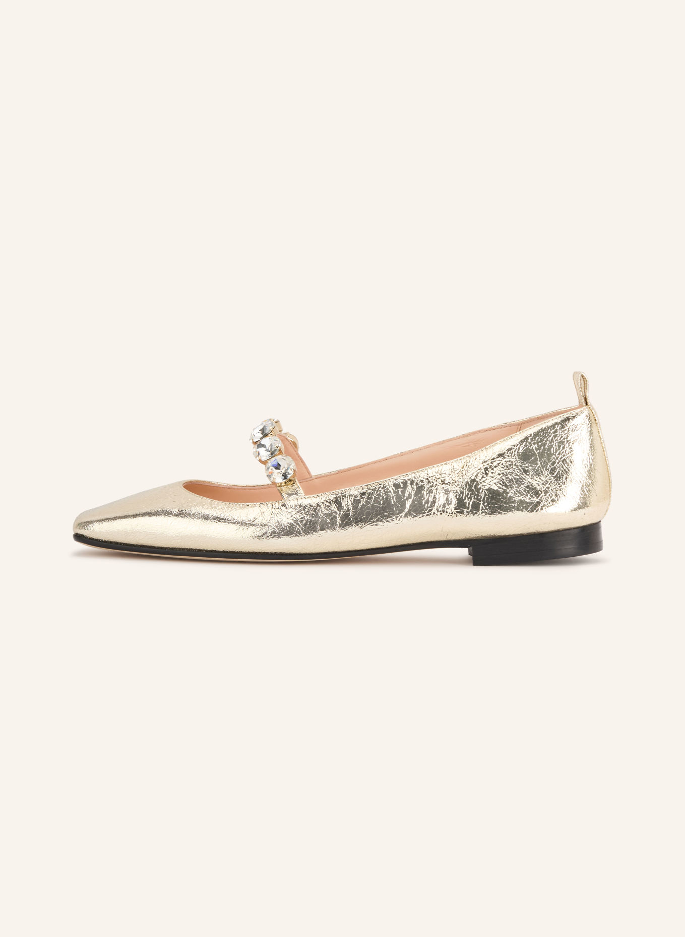 PROSPERINE Mary-Jane-Ballerinas mit Schmucksteinen: GOLD