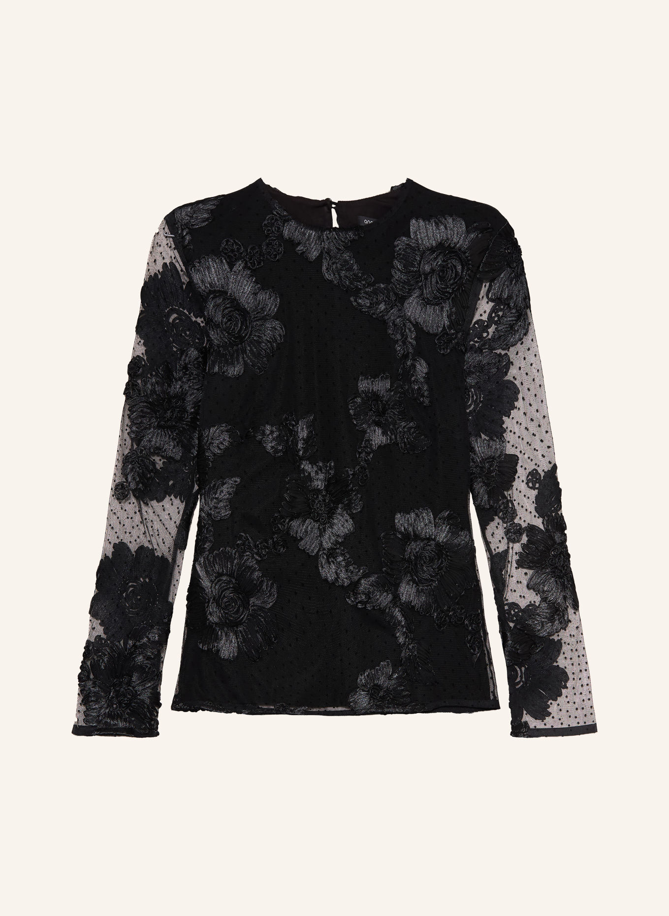Ana Alcazar Longsleeve aus Mesh: SCHWARZ