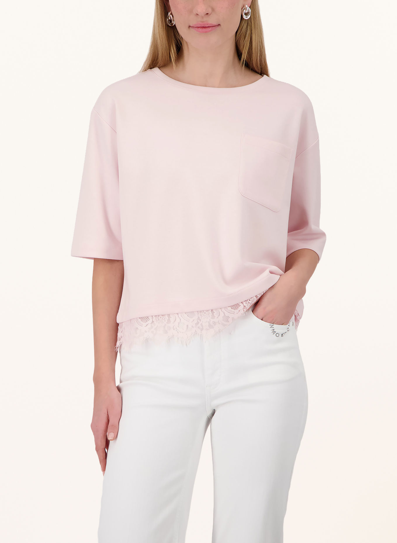 monari T-shirt with lace: LIGHT PINK