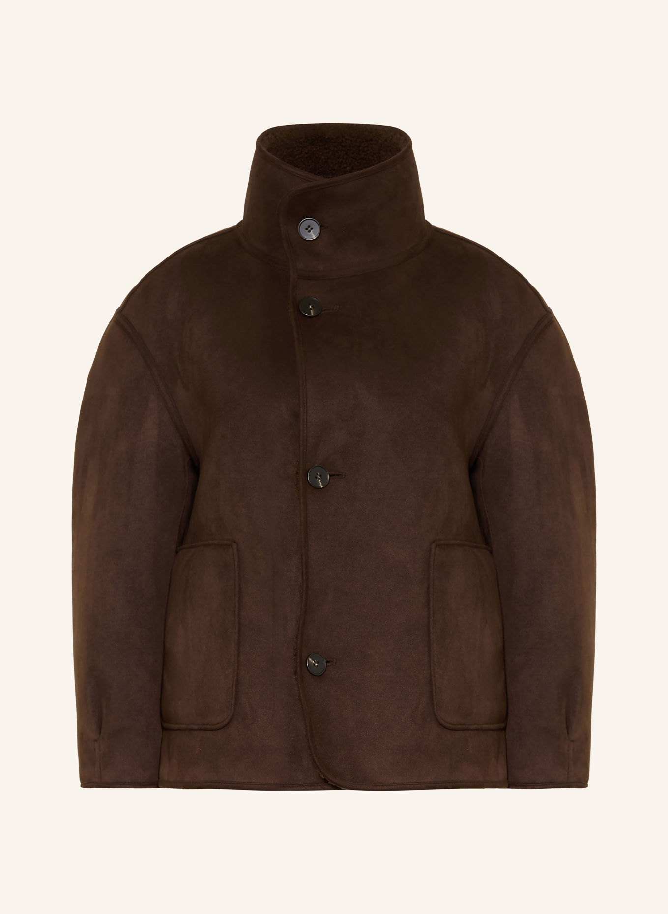 OPUS Teddyfell-Jacke HAELLA zum Wenden: DUNKELBRAUN