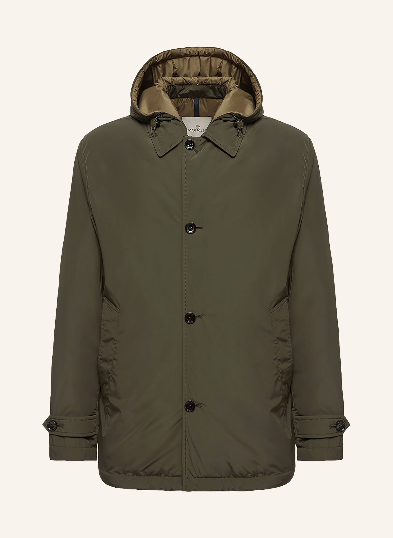 MONCLER EVRINE Down Jacket with Detachable Hood: OLIVE