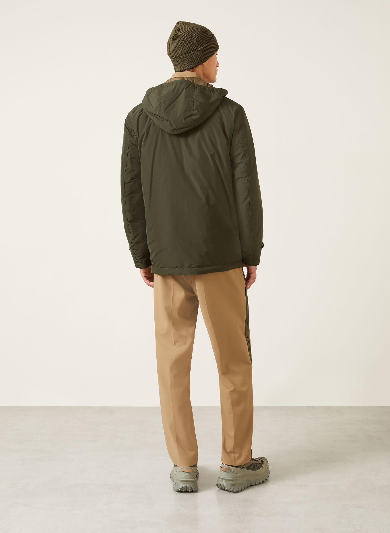 MONCLER EVRINE Down Jacket with Detachable Hood: OLIVE