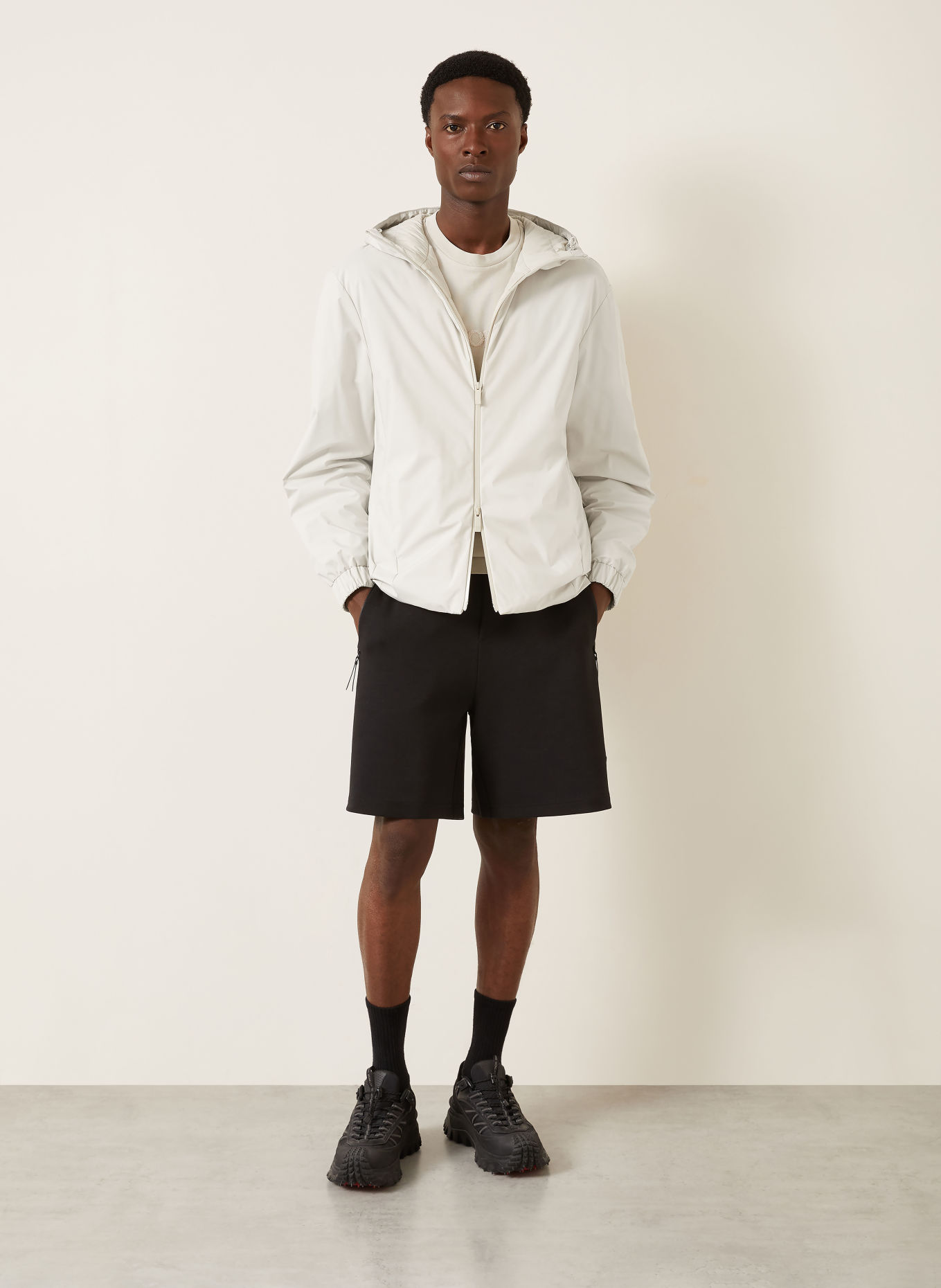MONCLER Lekka kurtka puchowa TRELATETE: ECRU