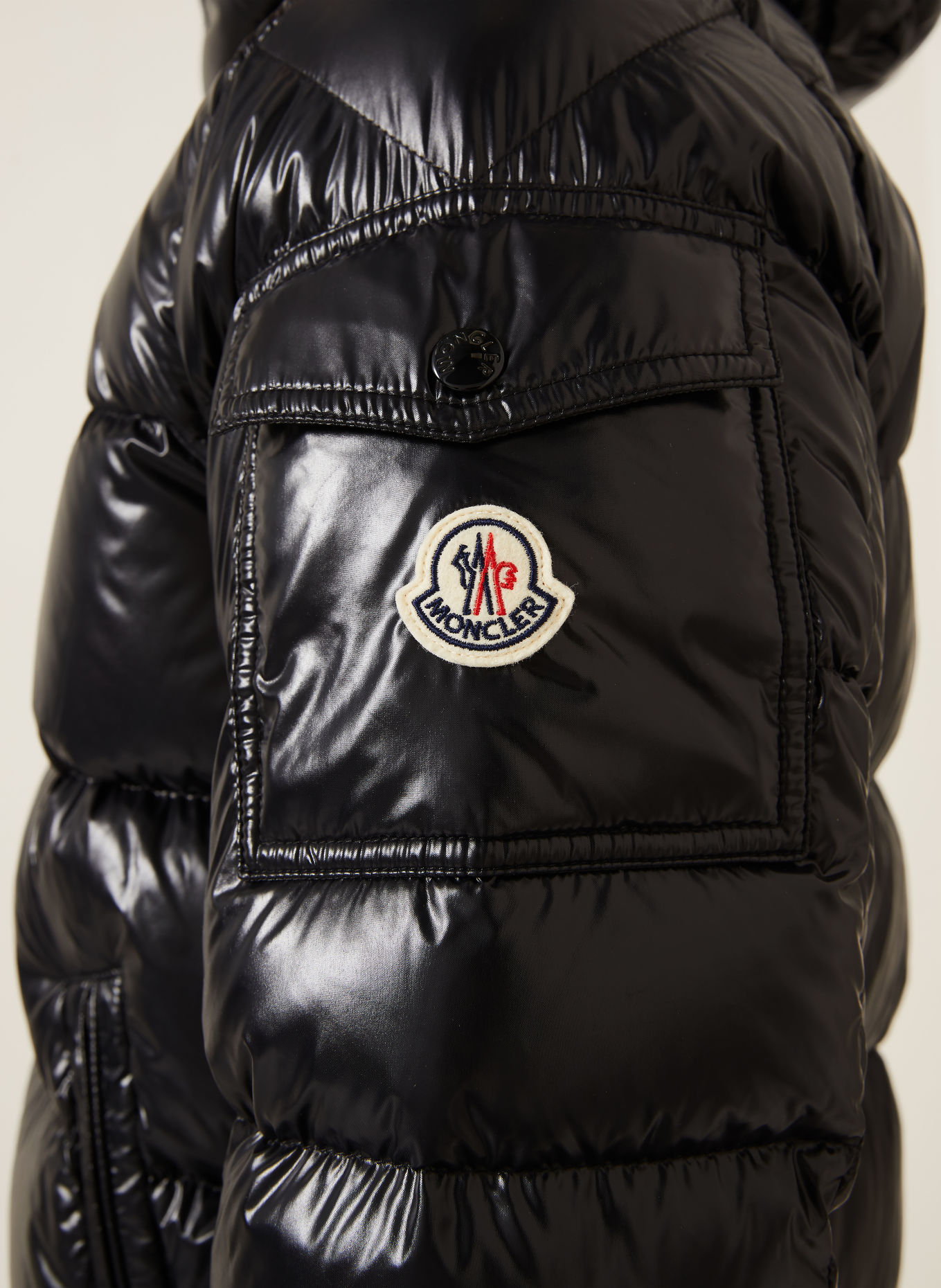 MONCLER MAYA Down Jacket with Detachable Hood: BLACK