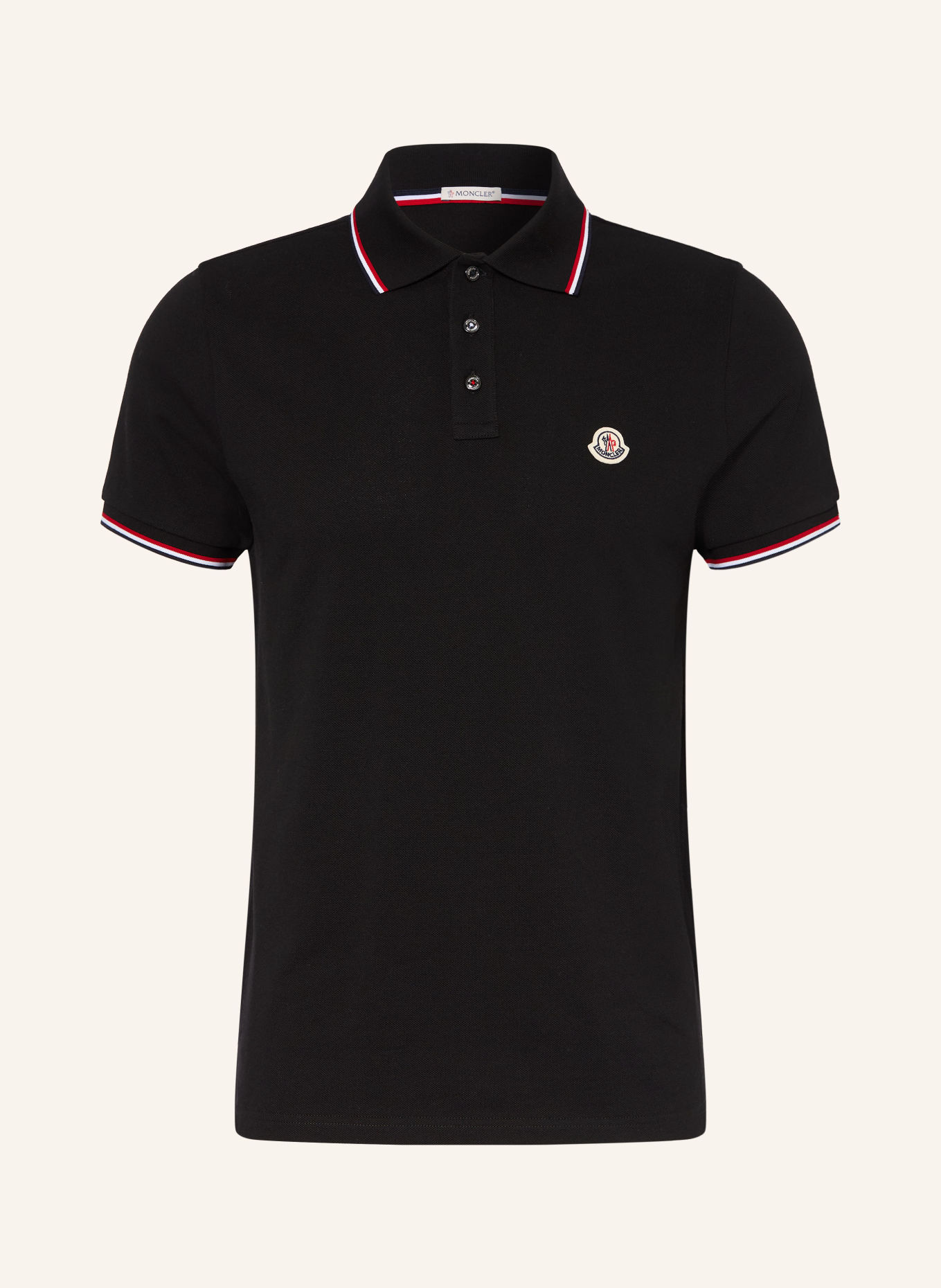 MONCLER Koszulka polo Piqué: CZARNY / CZERWONY / BIAŁY