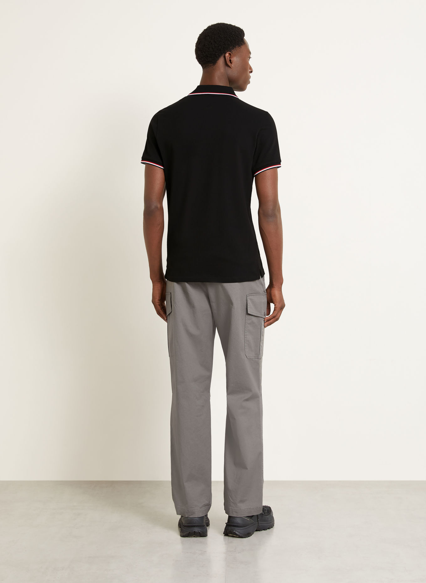 MONCLER Koszulka polo Piqué: CZARNY / CZERWONY / BIAŁY