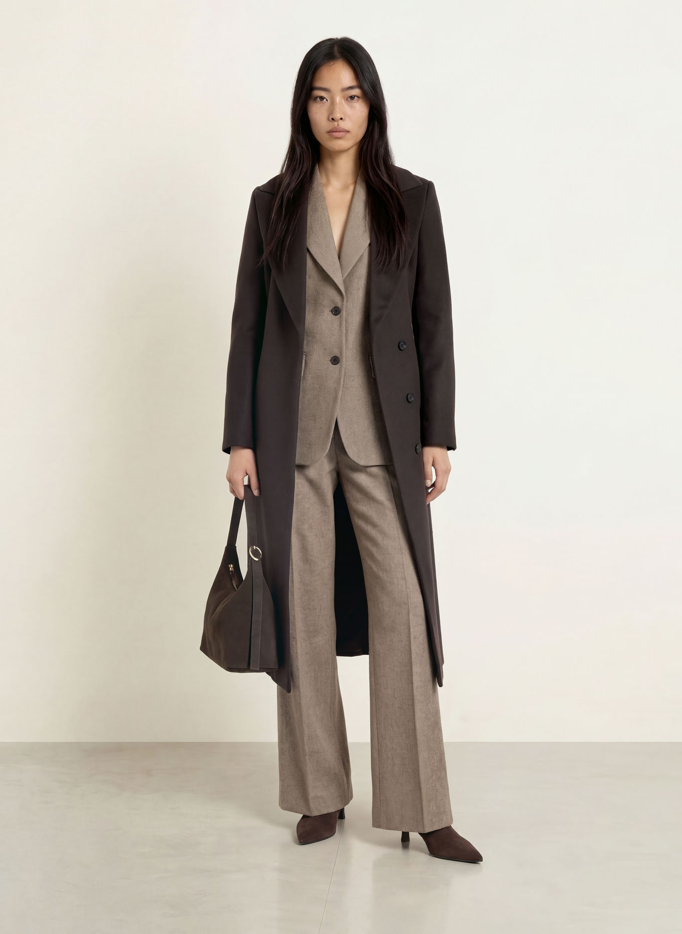 TIGER OF SWEDEN Manteau en laine RIMINA: MARRON FONCÉ