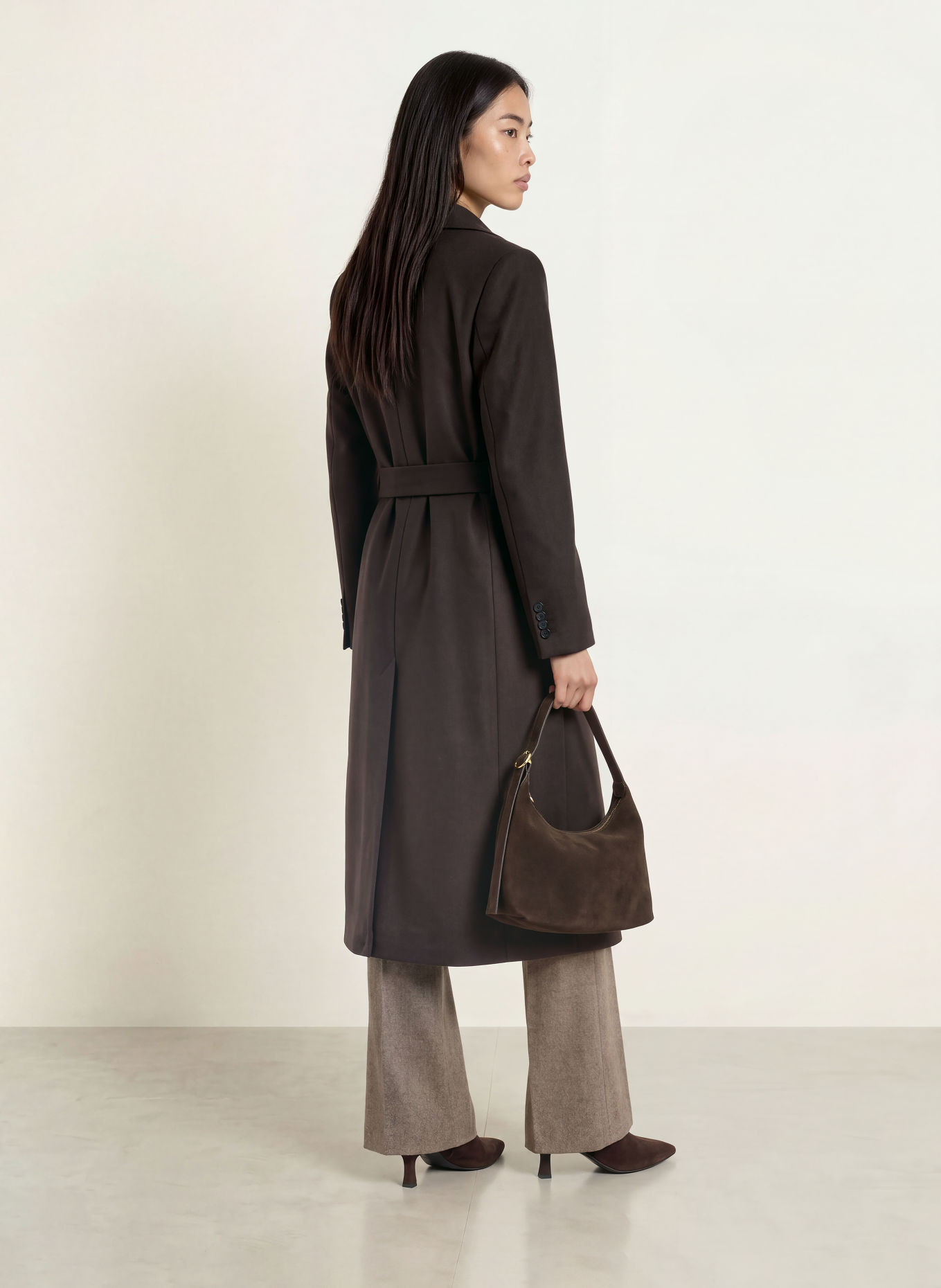 TIGER OF SWEDEN Manteau en laine RIMINA: MARRON FONCÉ