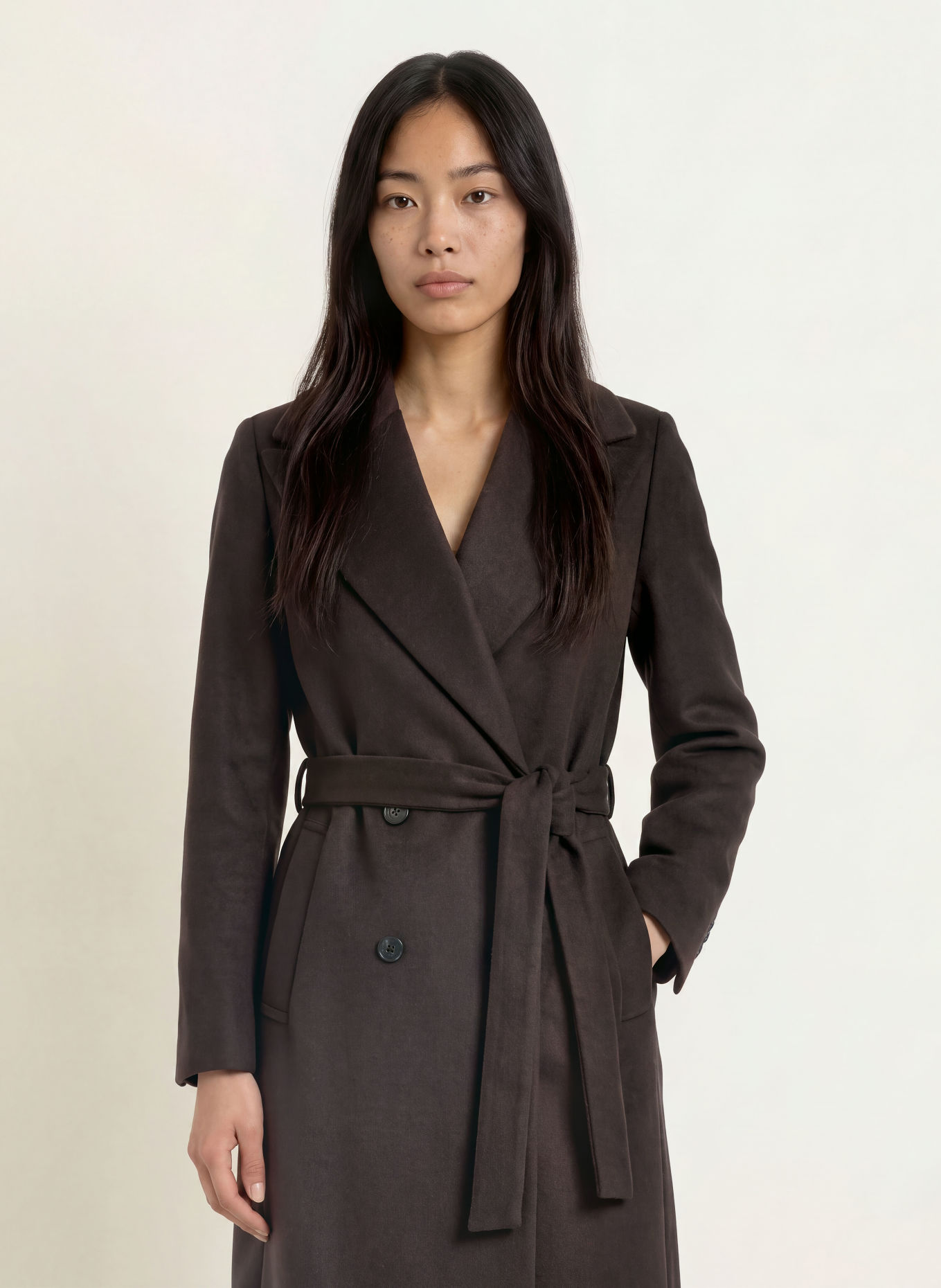 TIGER OF SWEDEN Manteau en laine RIMINA: MARRON FONCÉ
