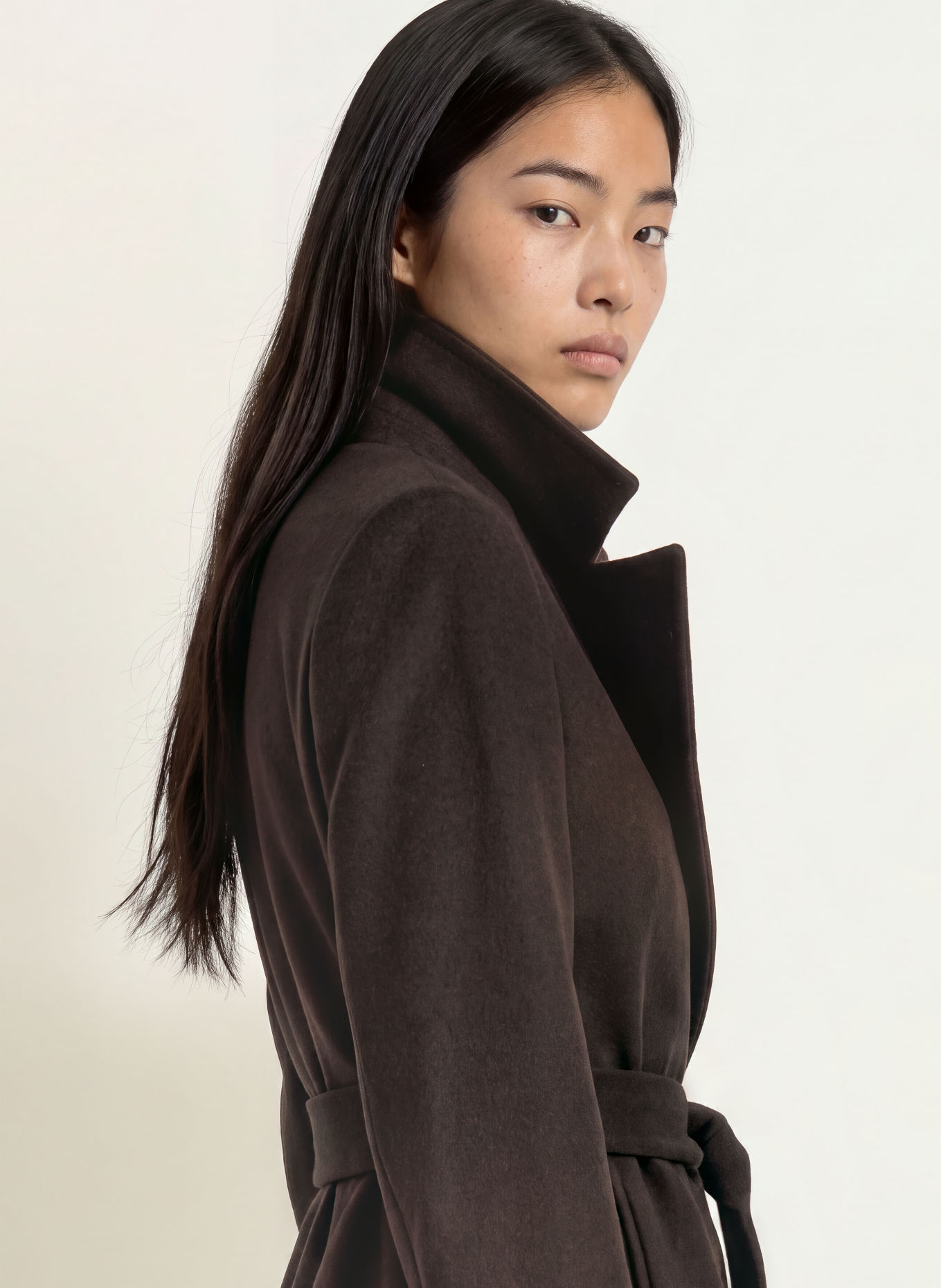 TIGER OF SWEDEN Manteau en laine RIMINA: MARRON FONCÉ