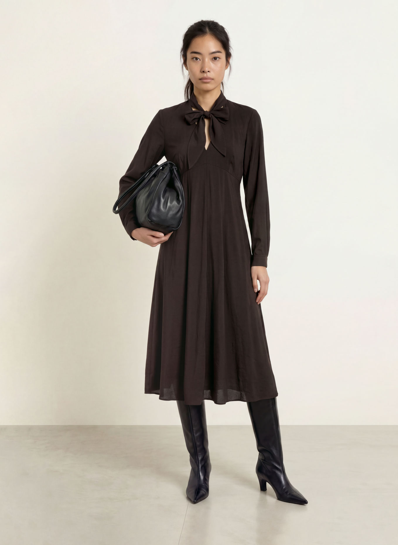 TIGER OF SWEDEN Schluppenkleid: DUNKELBRAUN