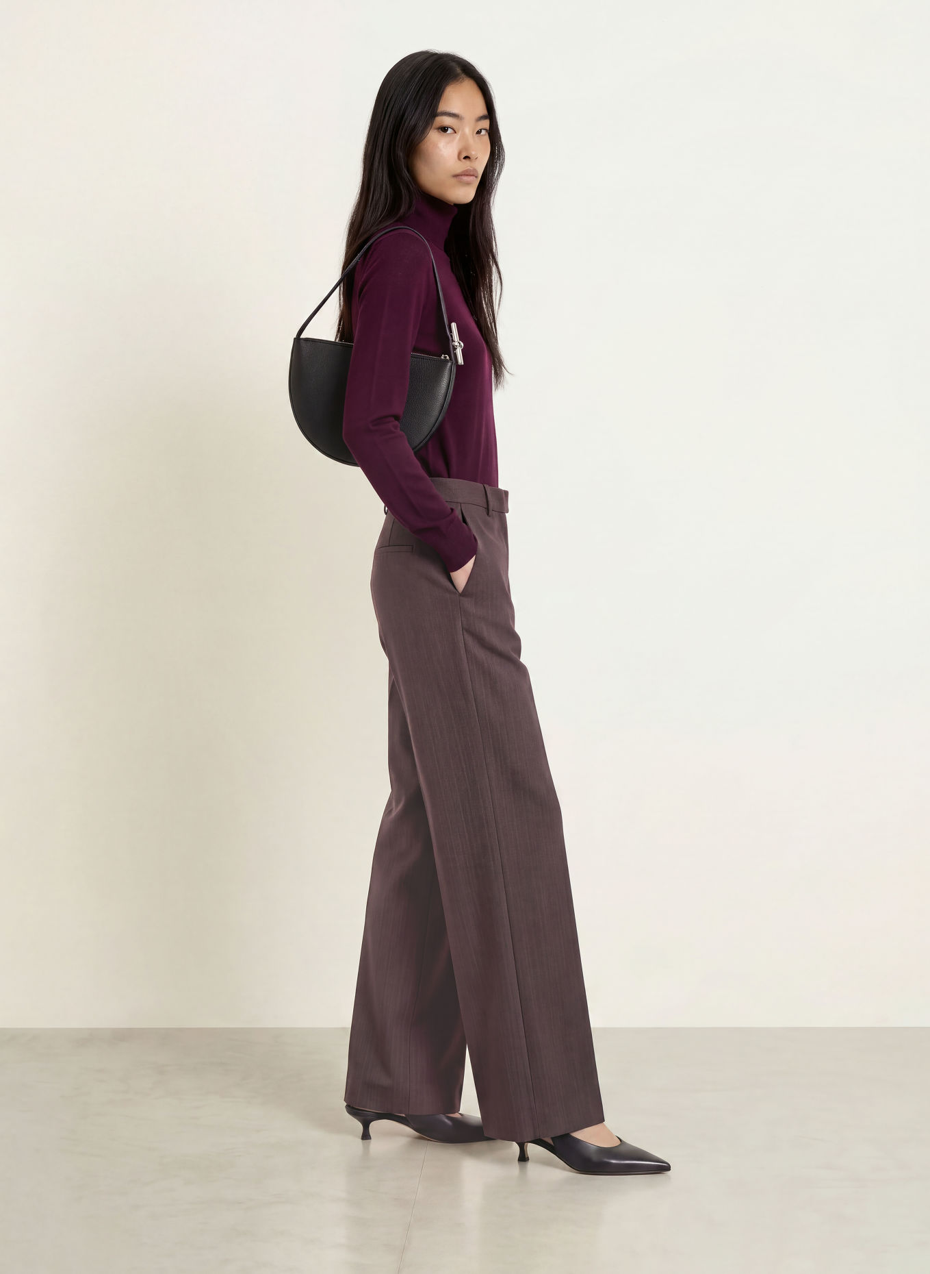 TIGER OF SWEDEN Malene-broek HEDVI: DONKERROOD / ZWART