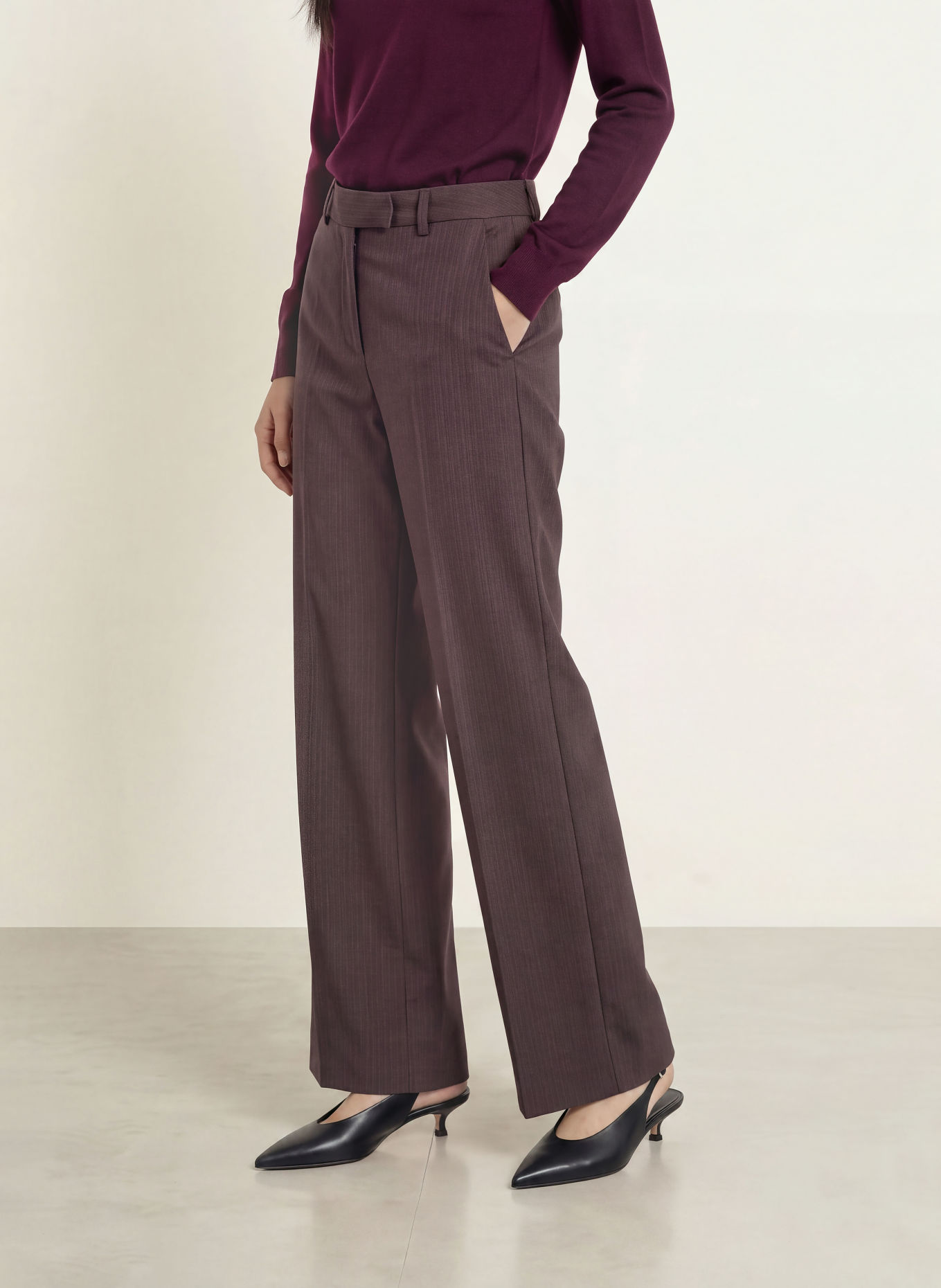 TIGER OF SWEDEN Malene-broek HEDVI: DONKERROOD / ZWART
