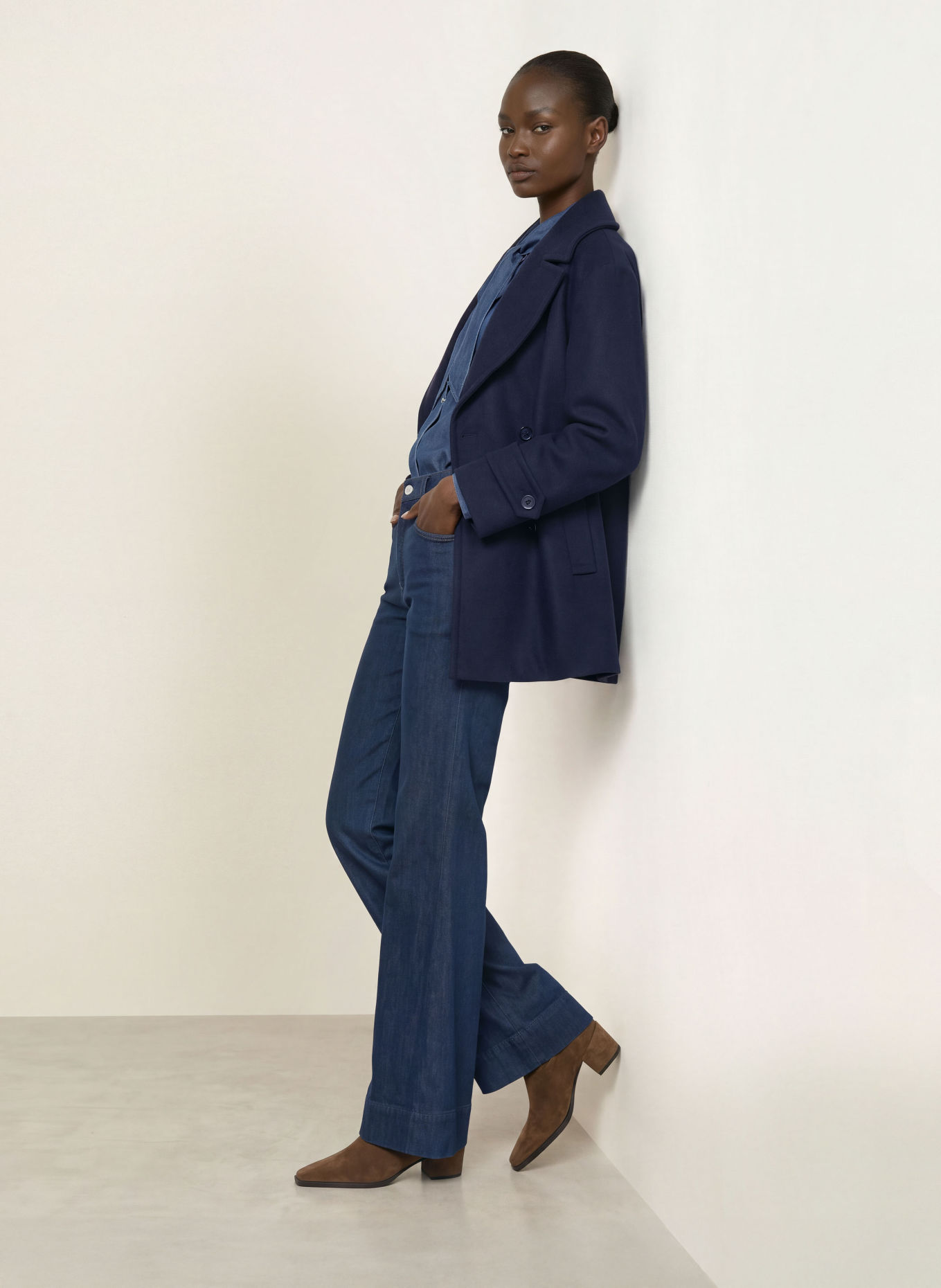 BOSS Pea coat CISABENA: DARK BLUE