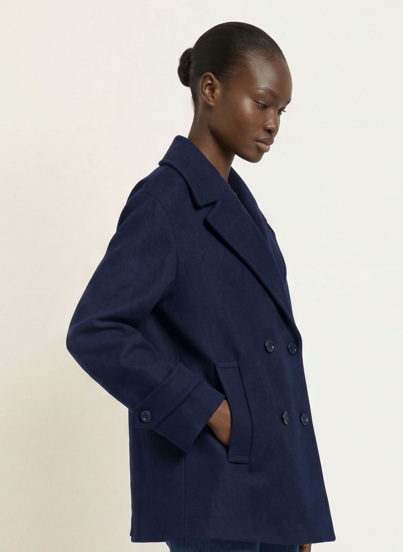 BOSS Pea coat CISABENA: DARK BLUE