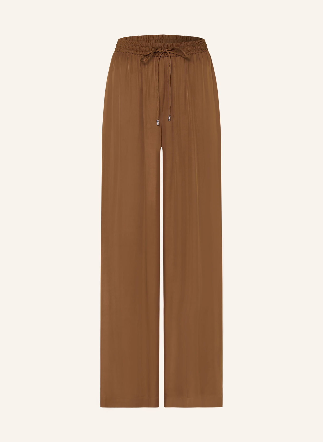 BOSS TANELLA Satin Wide-leg Trousers: BROWN