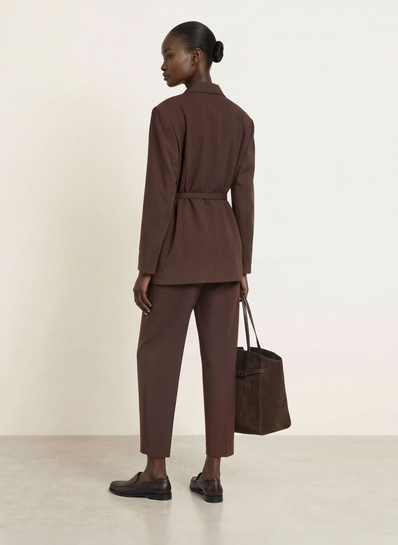 BOSS 7/8 broek TALARA: MARRON FONCÉ