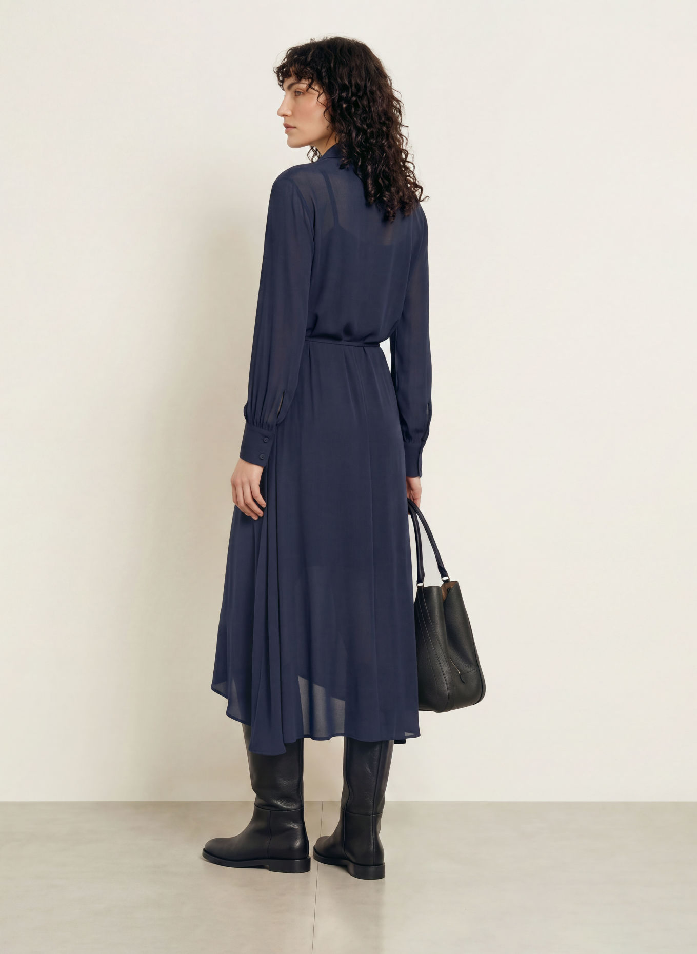 BOSS Hemdblusenkleid DRISTELLA: DUNKELBLAU