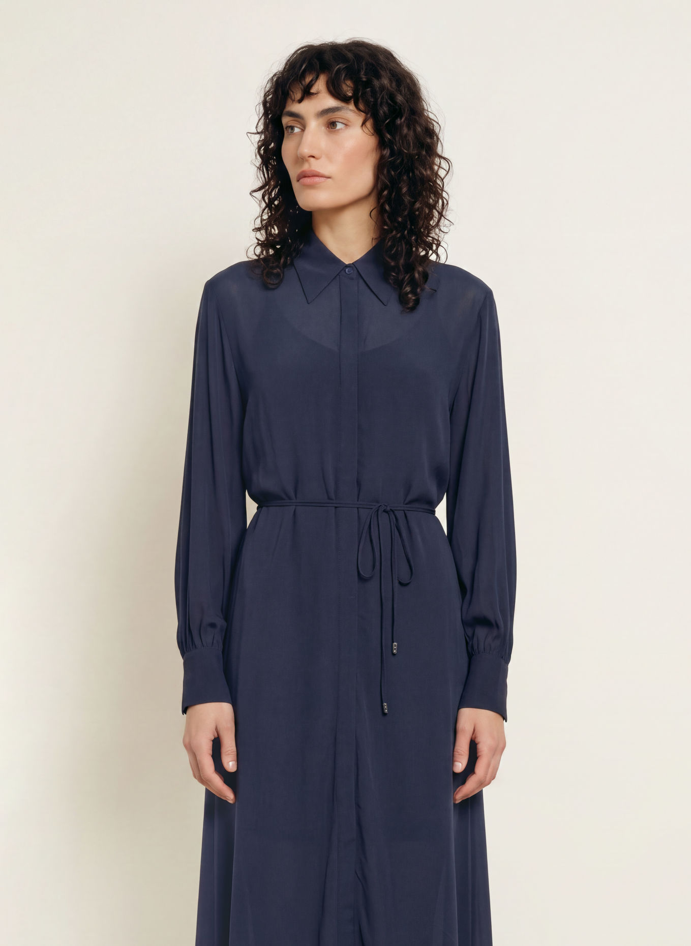 BOSS Hemdblusenkleid DRISTELLA: DUNKELBLAU