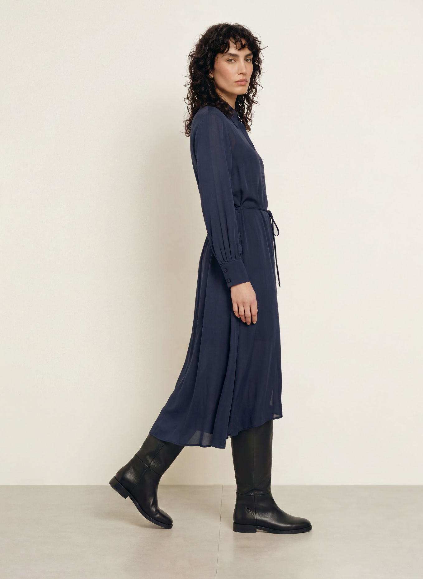 BOSS Hemdblusenkleid DRISTELLA: DUNKELBLAU