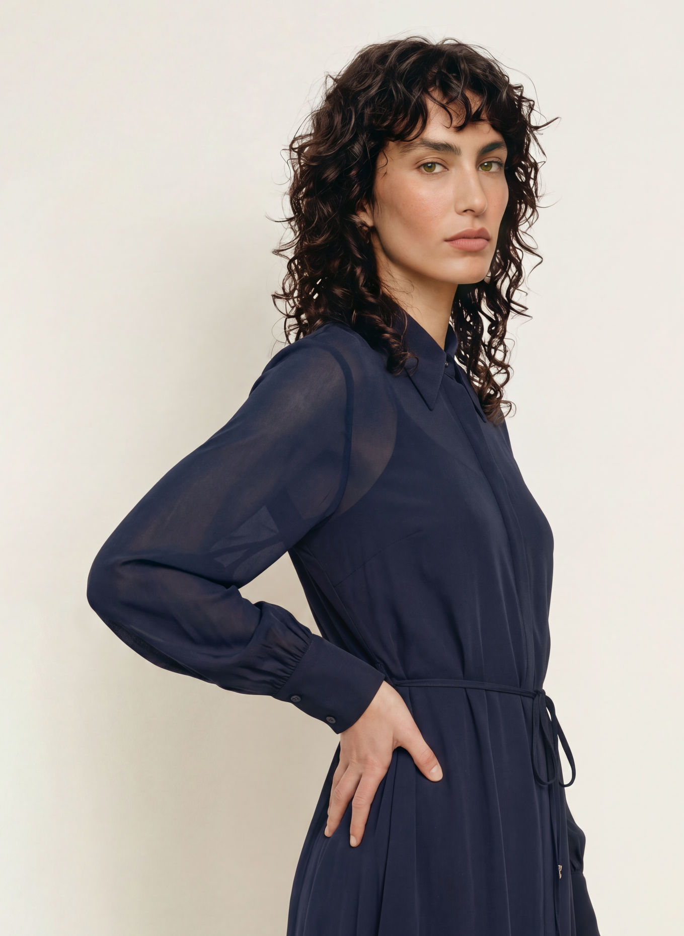 BOSS Hemdblusenkleid DRISTELLA: DUNKELBLAU