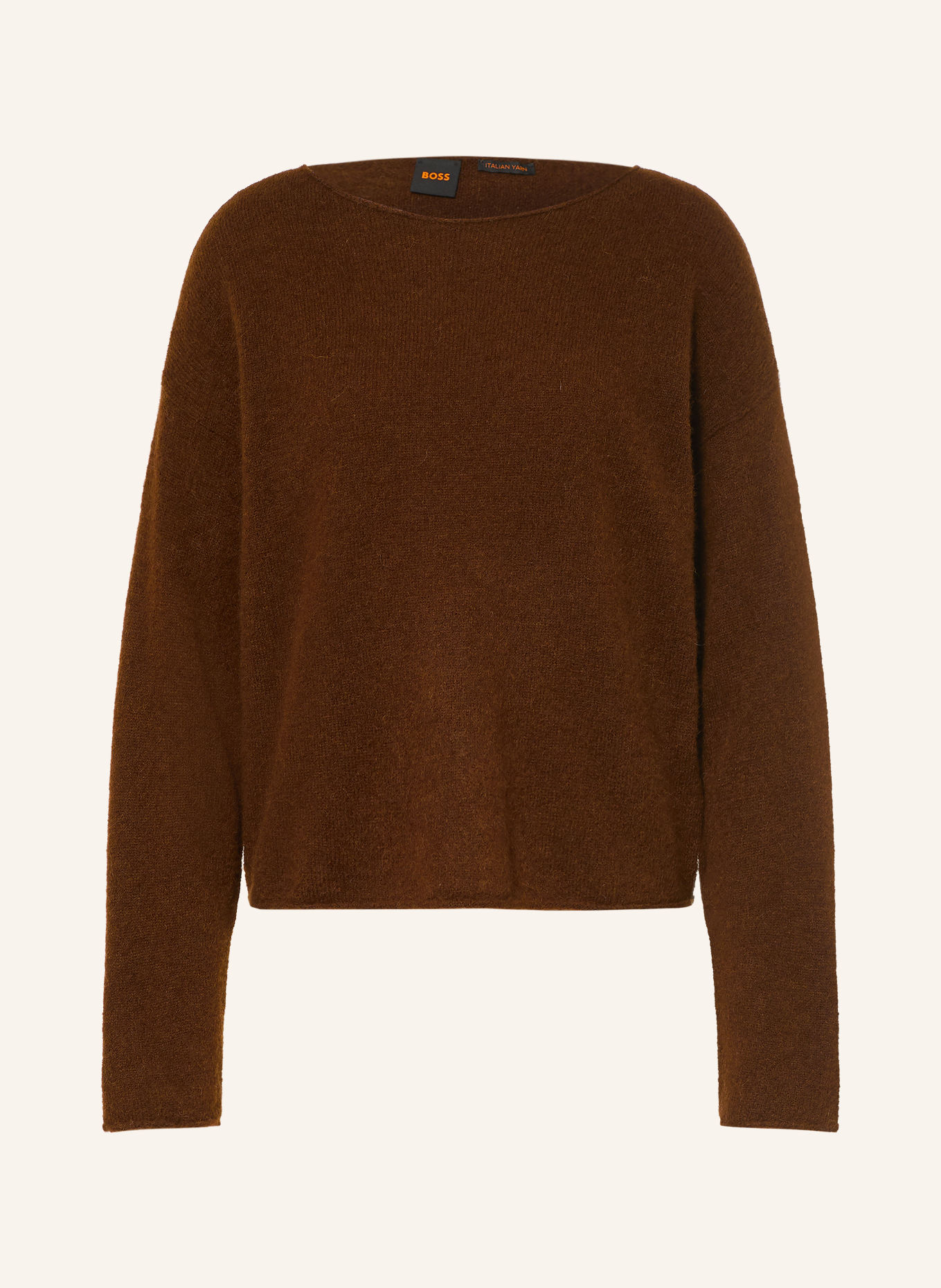BOSS Trui FOLLETINO met alpaca: MARRON FONCÉ