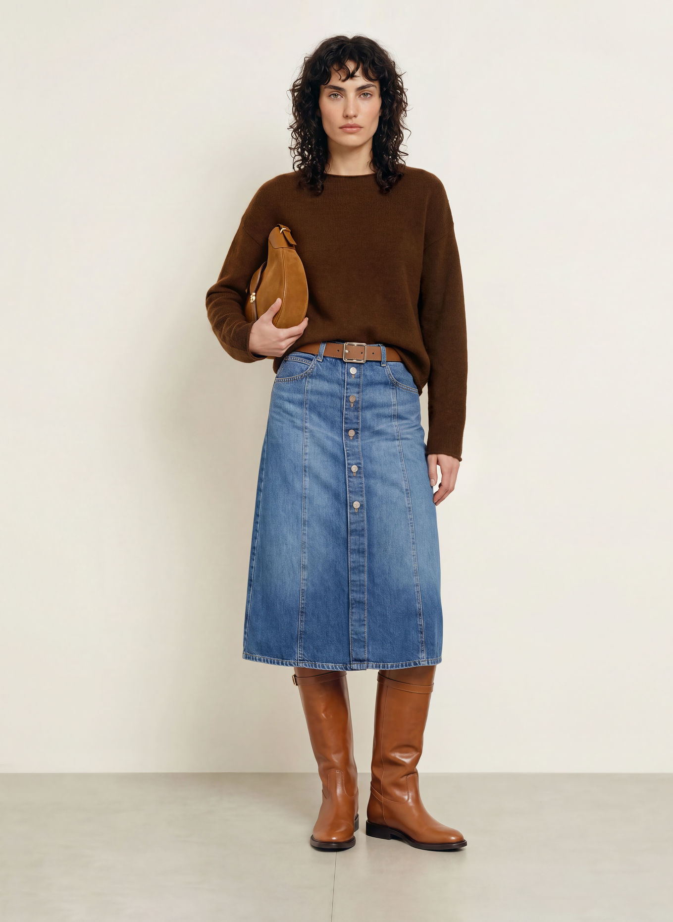BOSS Trui FOLLETINO met alpaca: MARRON FONCÉ