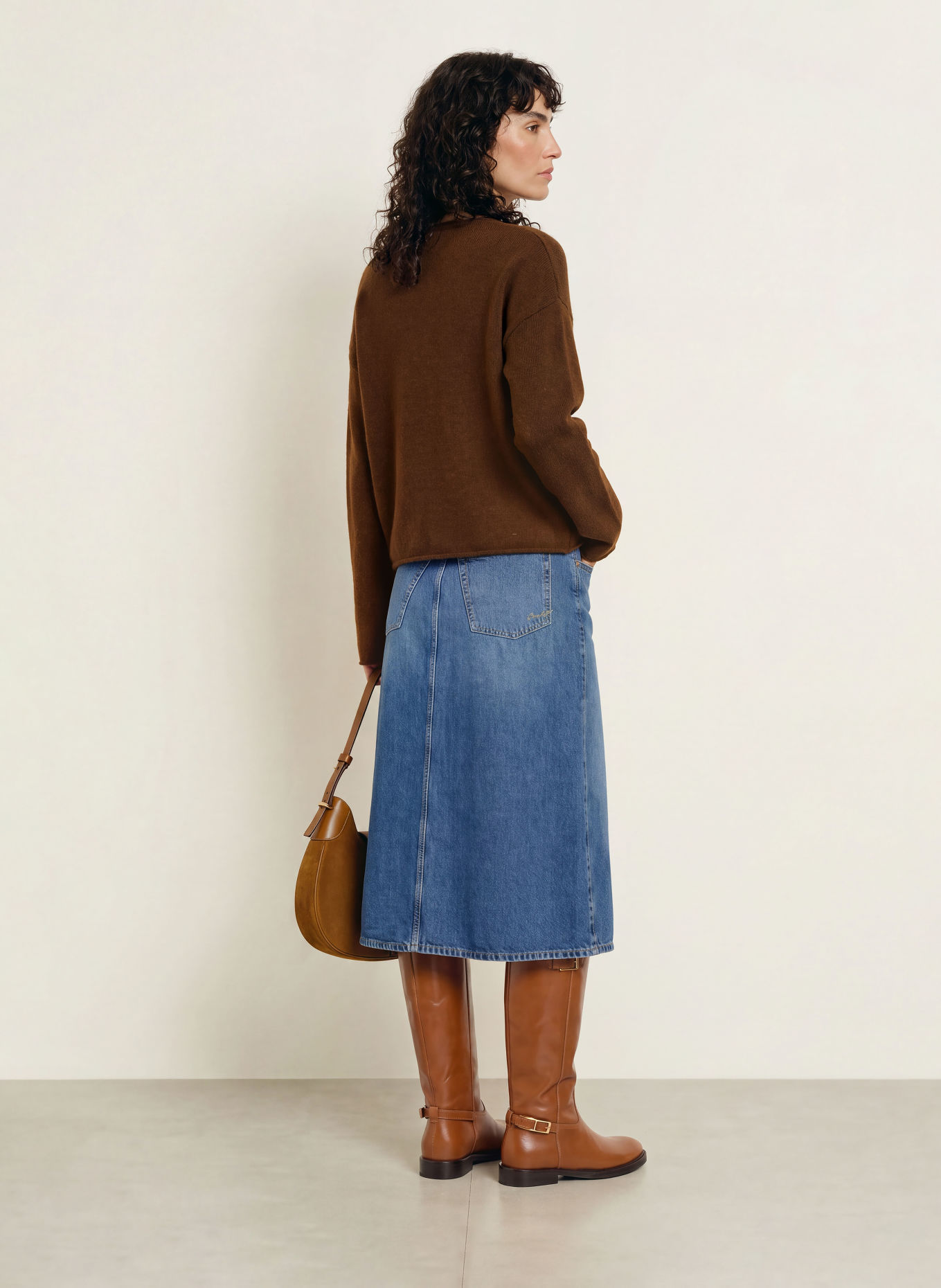 BOSS Trui FOLLETINO met alpaca: MARRON FONCÉ