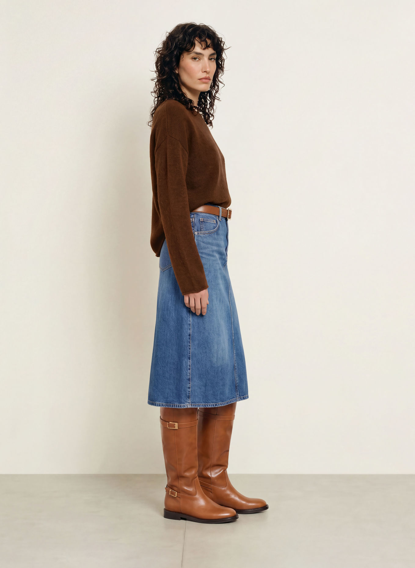 BOSS Trui FOLLETINO met alpaca: MARRON FONCÉ