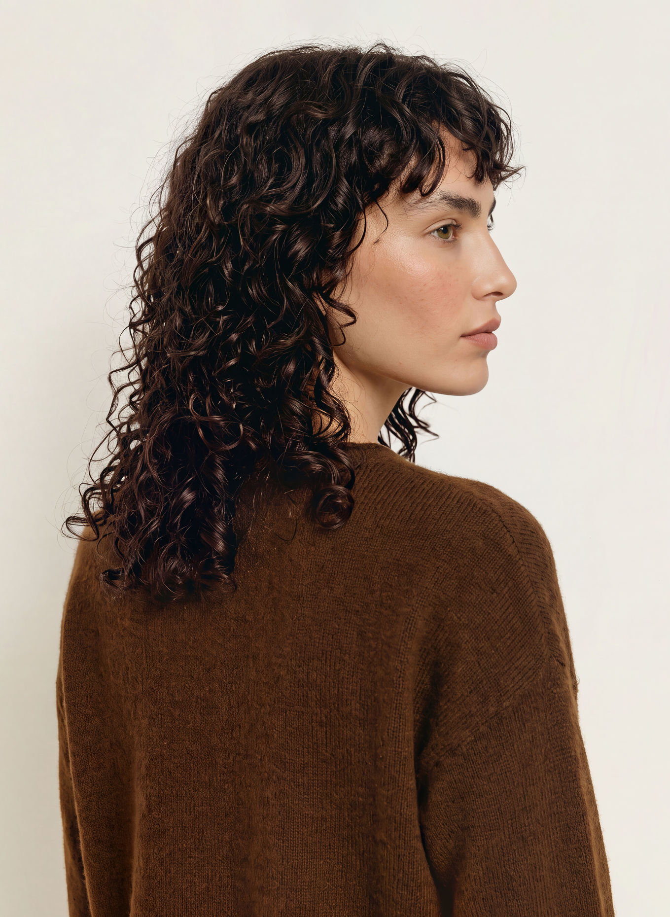 BOSS Trui FOLLETINO met alpaca: MARRON FONCÉ