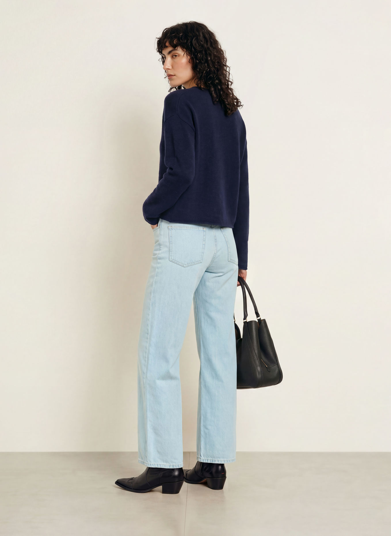 BOSS Trui FOLLETINO met alpaca: DONKERBLAUW
