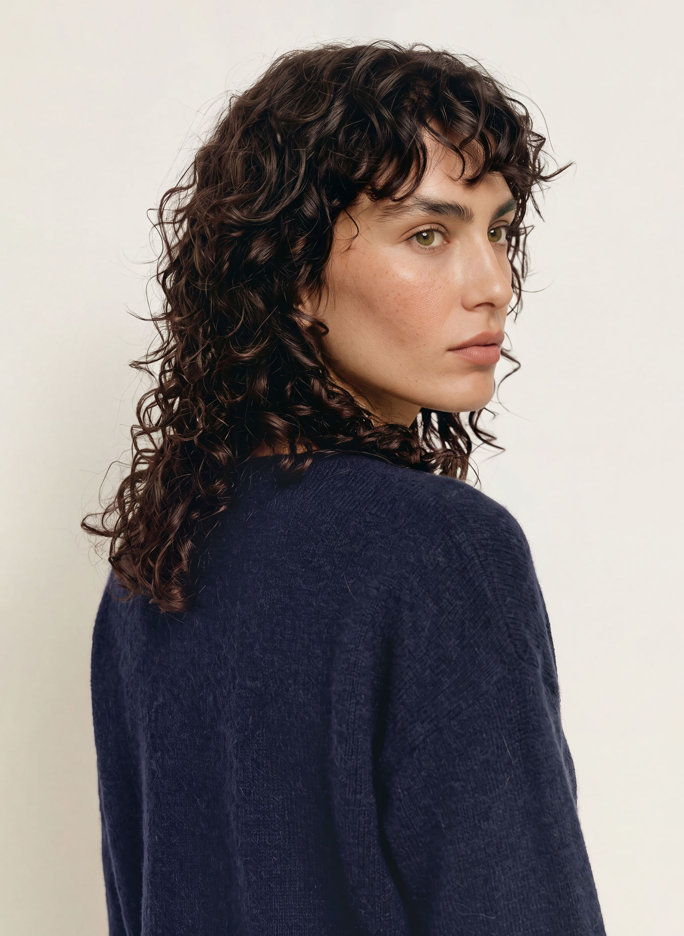 BOSS Trui FOLLETINO met alpaca: DONKERBLAUW