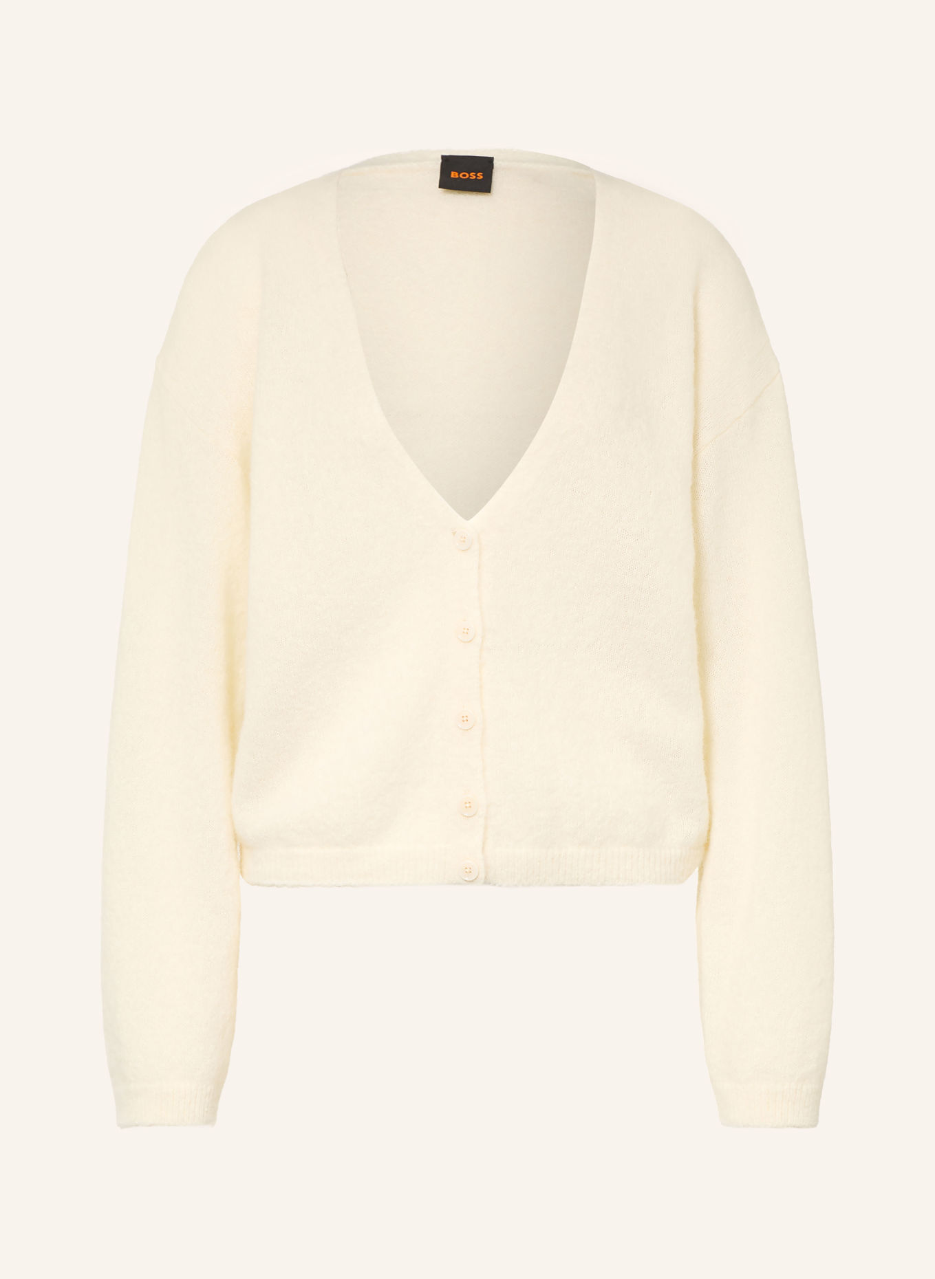 BOSS Strickjacke FARANO mit Alpaka: ECRU