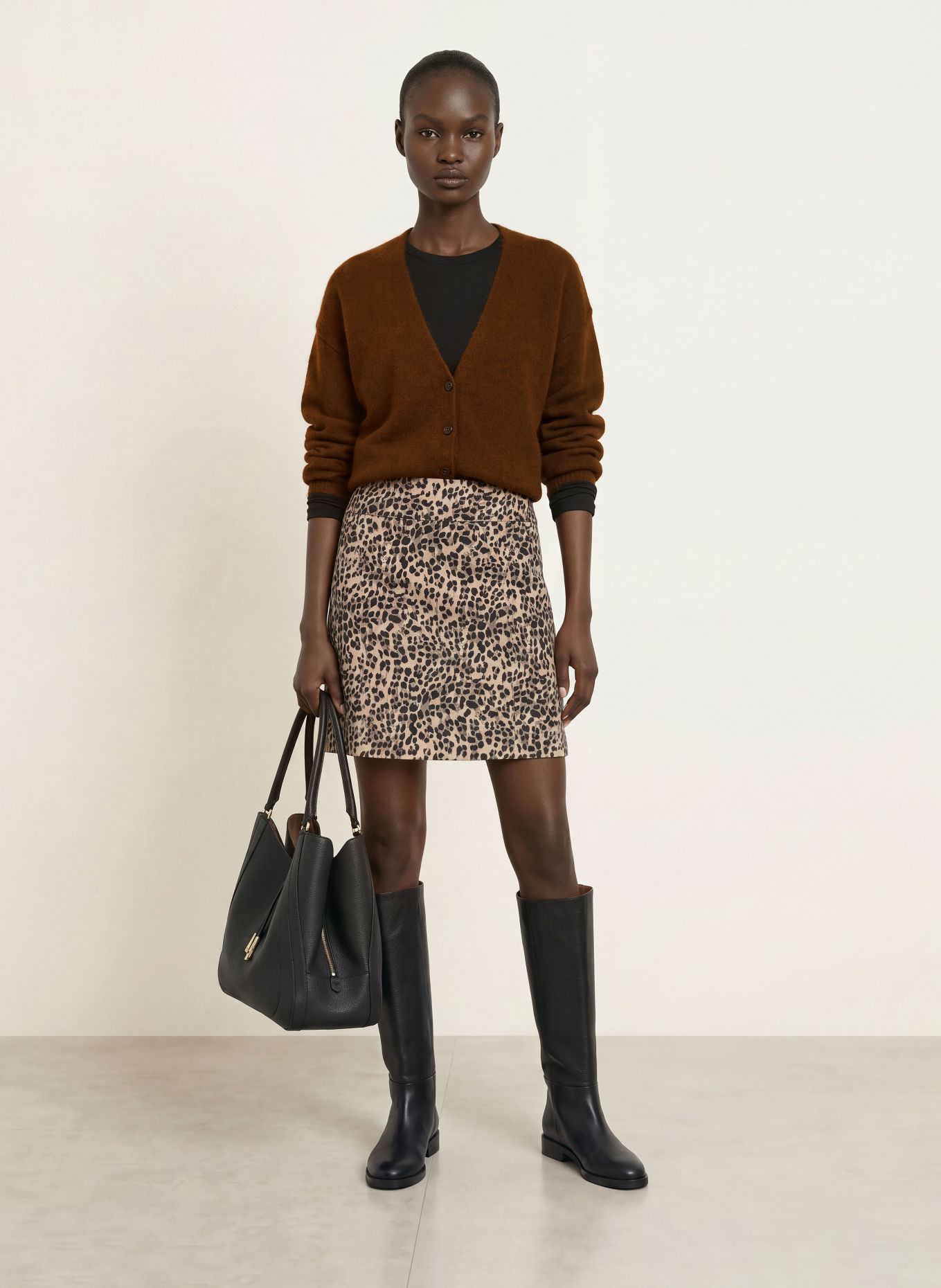 BOSS Vest FARANO met alpaca: MARRON FONCÉ