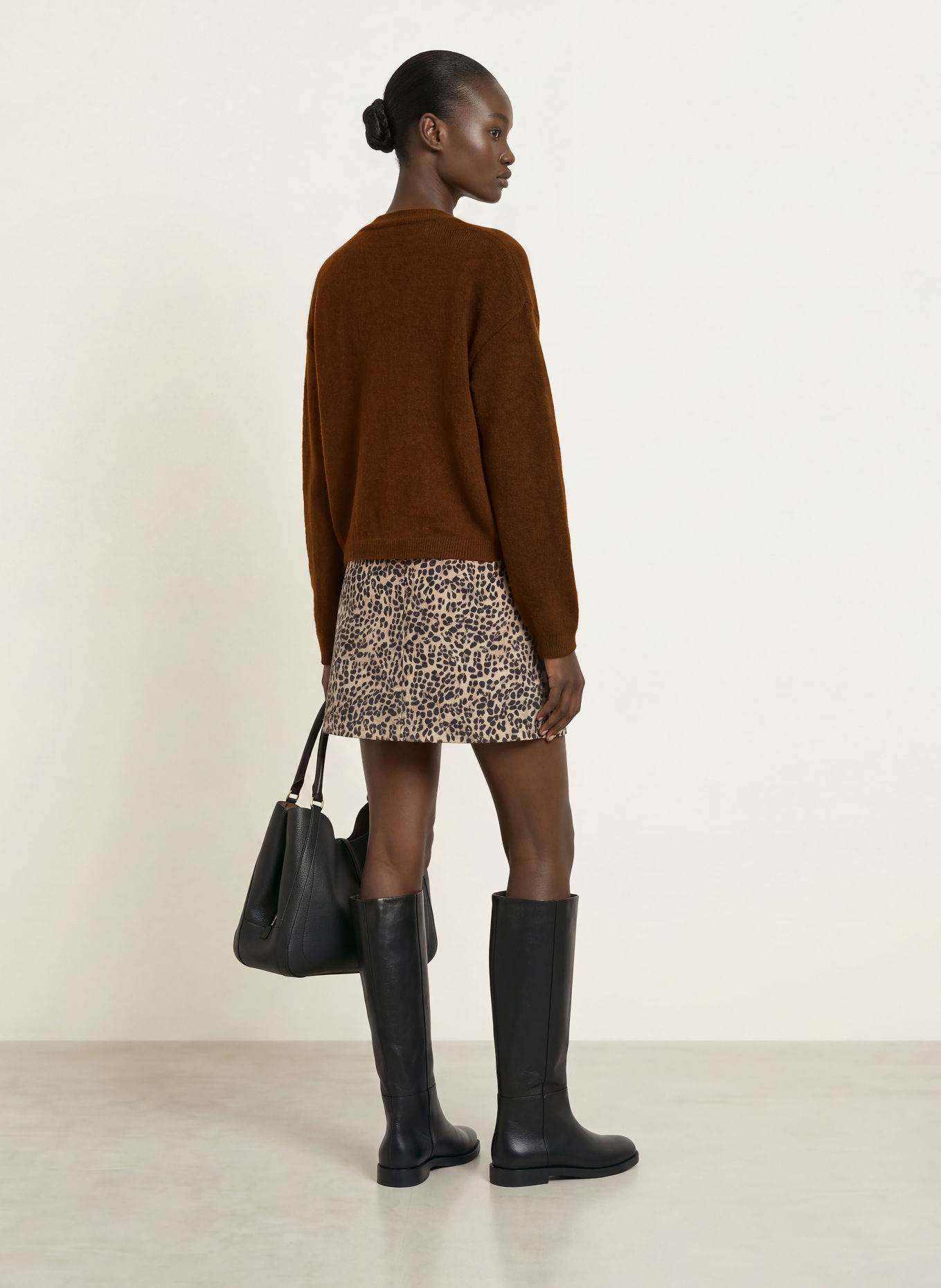BOSS Vest FARANO met alpaca: MARRON FONCÉ