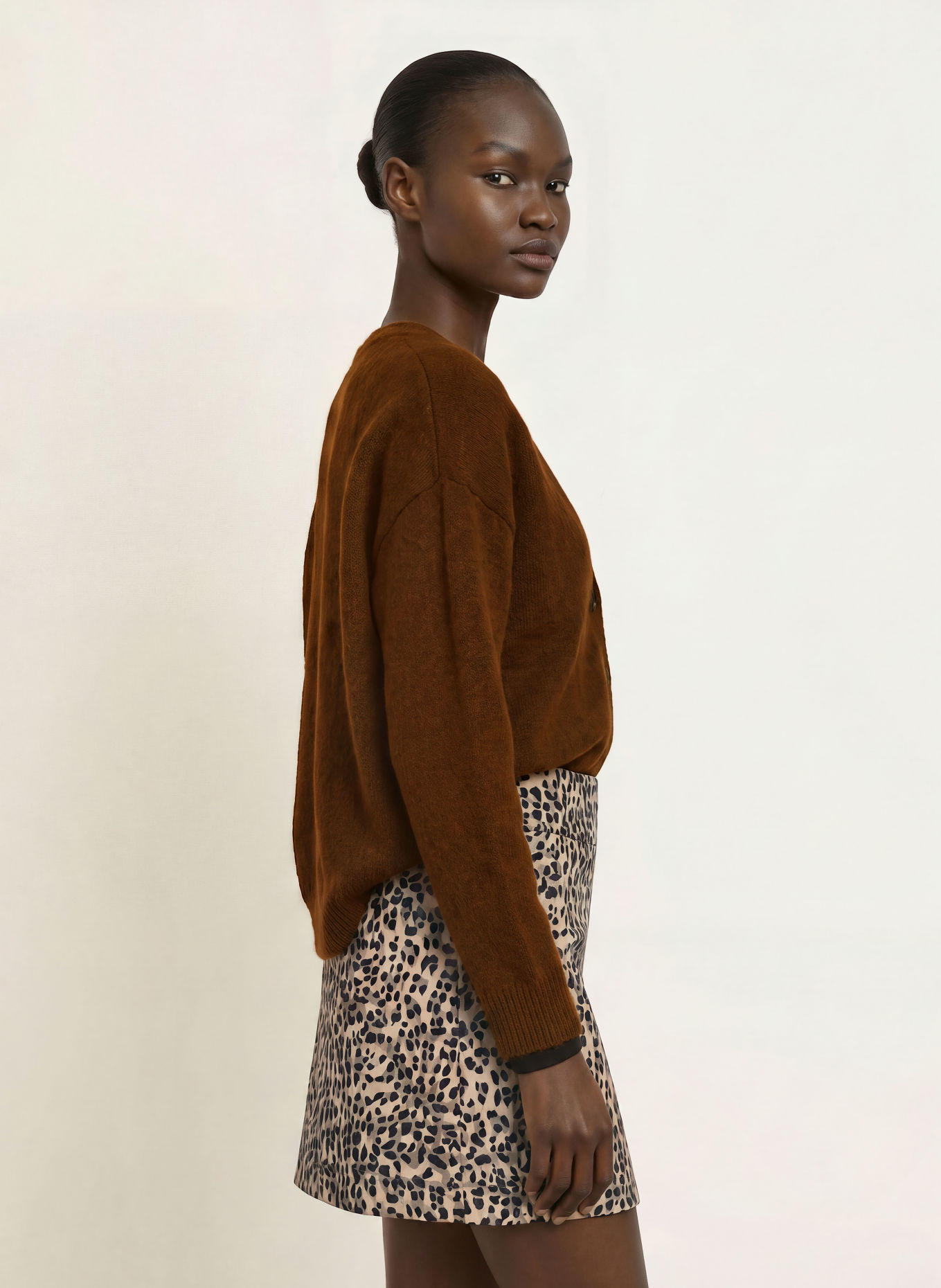 BOSS Vest FARANO met alpaca: MARRON FONCÉ