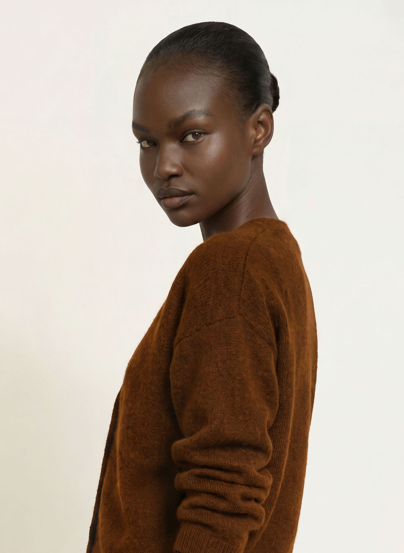 BOSS Vest FARANO met alpaca: MARRON FONCÉ