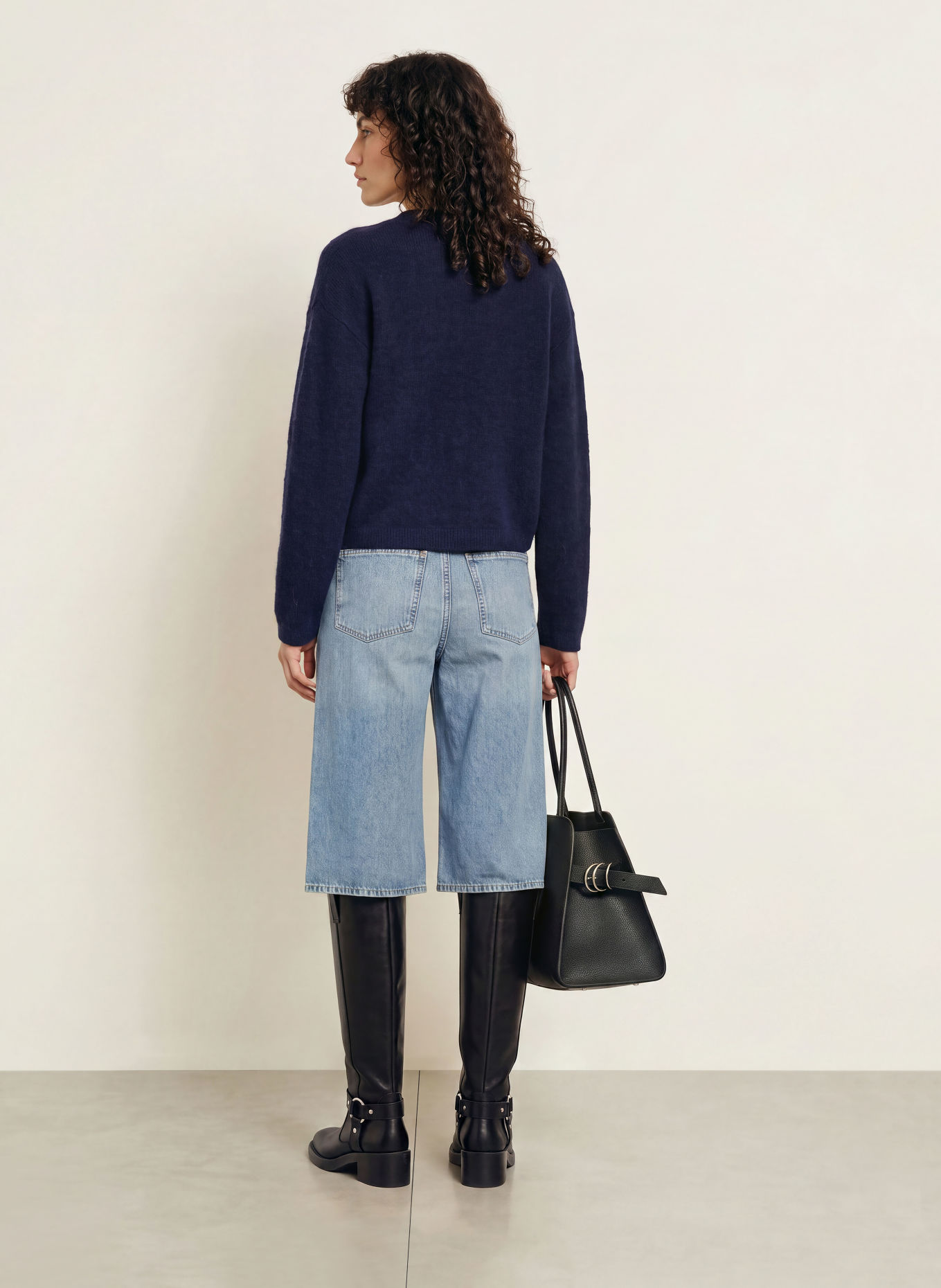 BOSS Vest FARANO met alpaca: DONKERBLAUW