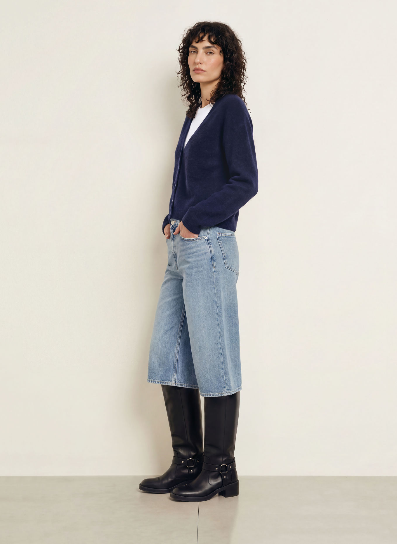 BOSS Vest FARANO met alpaca: DONKERBLAUW