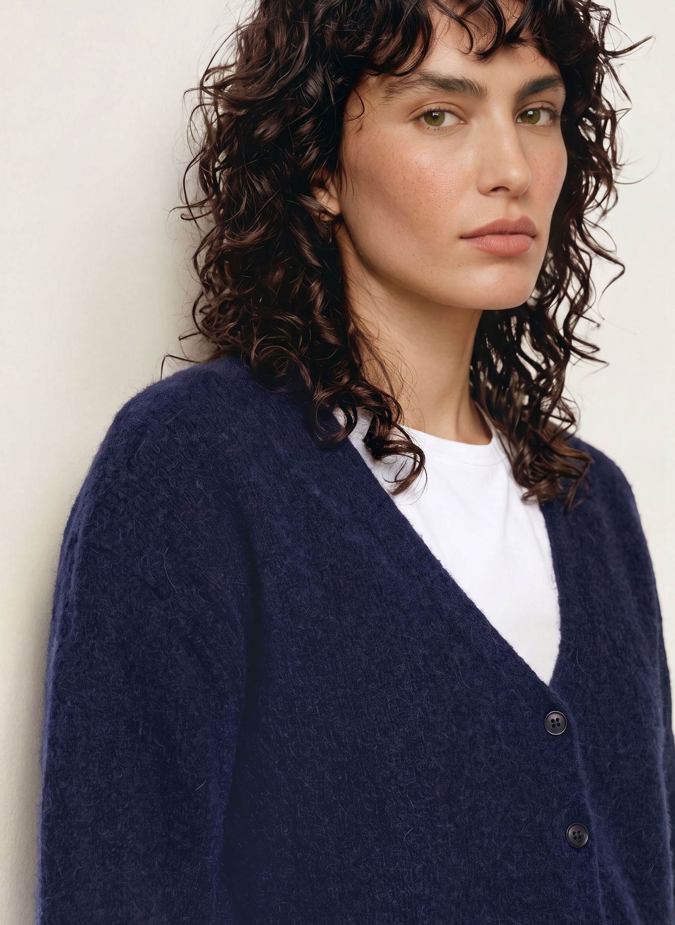 BOSS Vest FARANO met alpaca: DONKERBLAUW