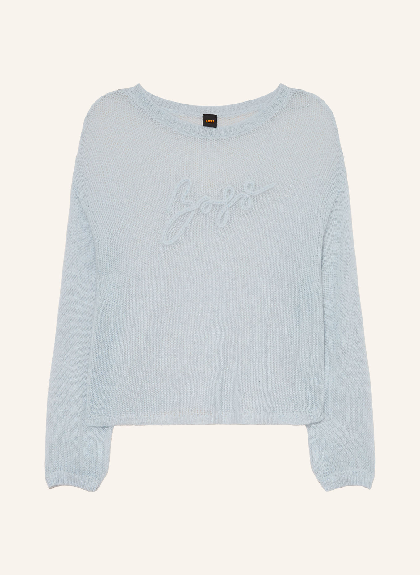BOSS Pullover FARAZENA mit Mohair: HELLGRAU