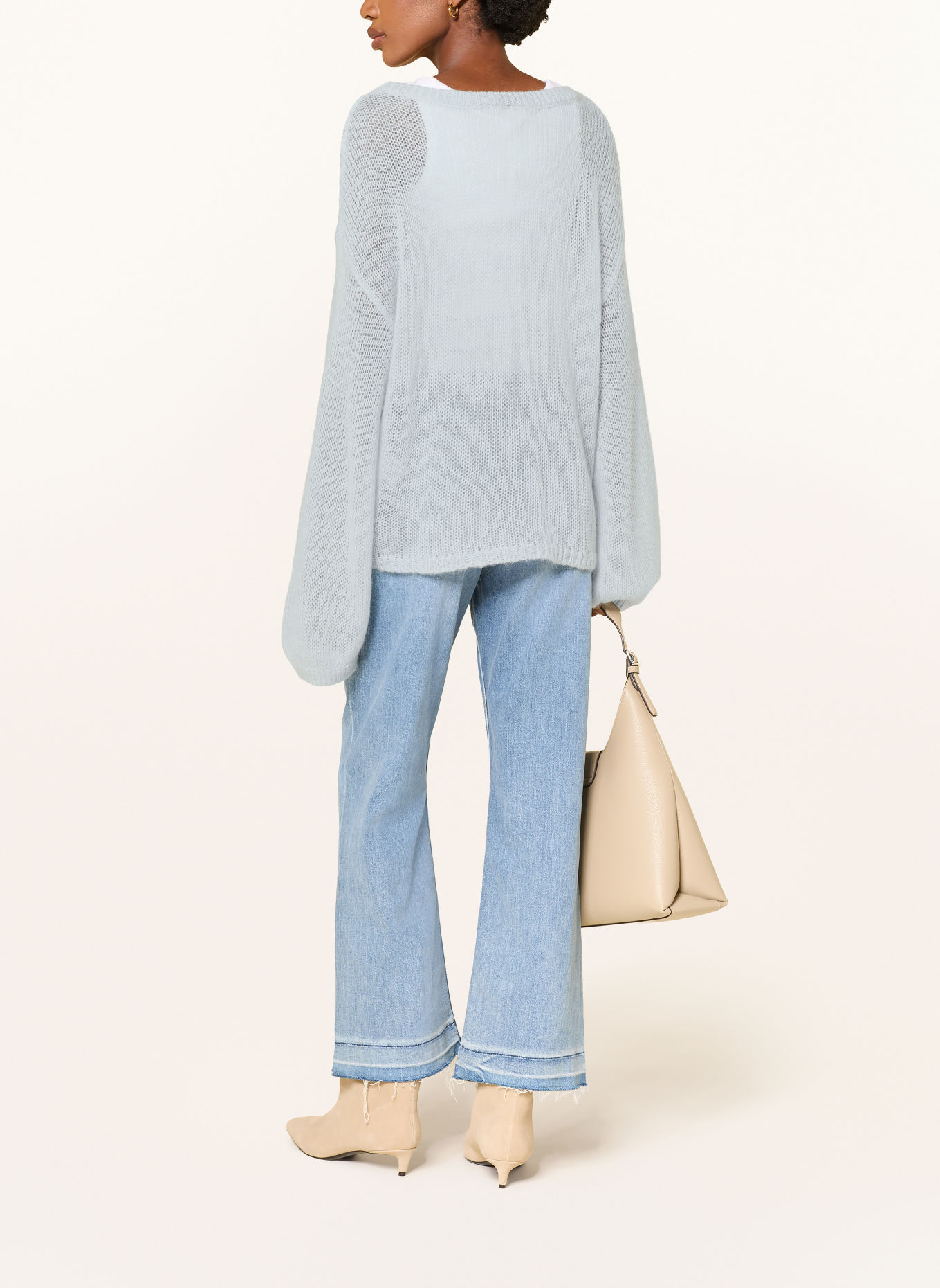 BOSS Pullover FARAZENA mit Mohair: HELLGRAU