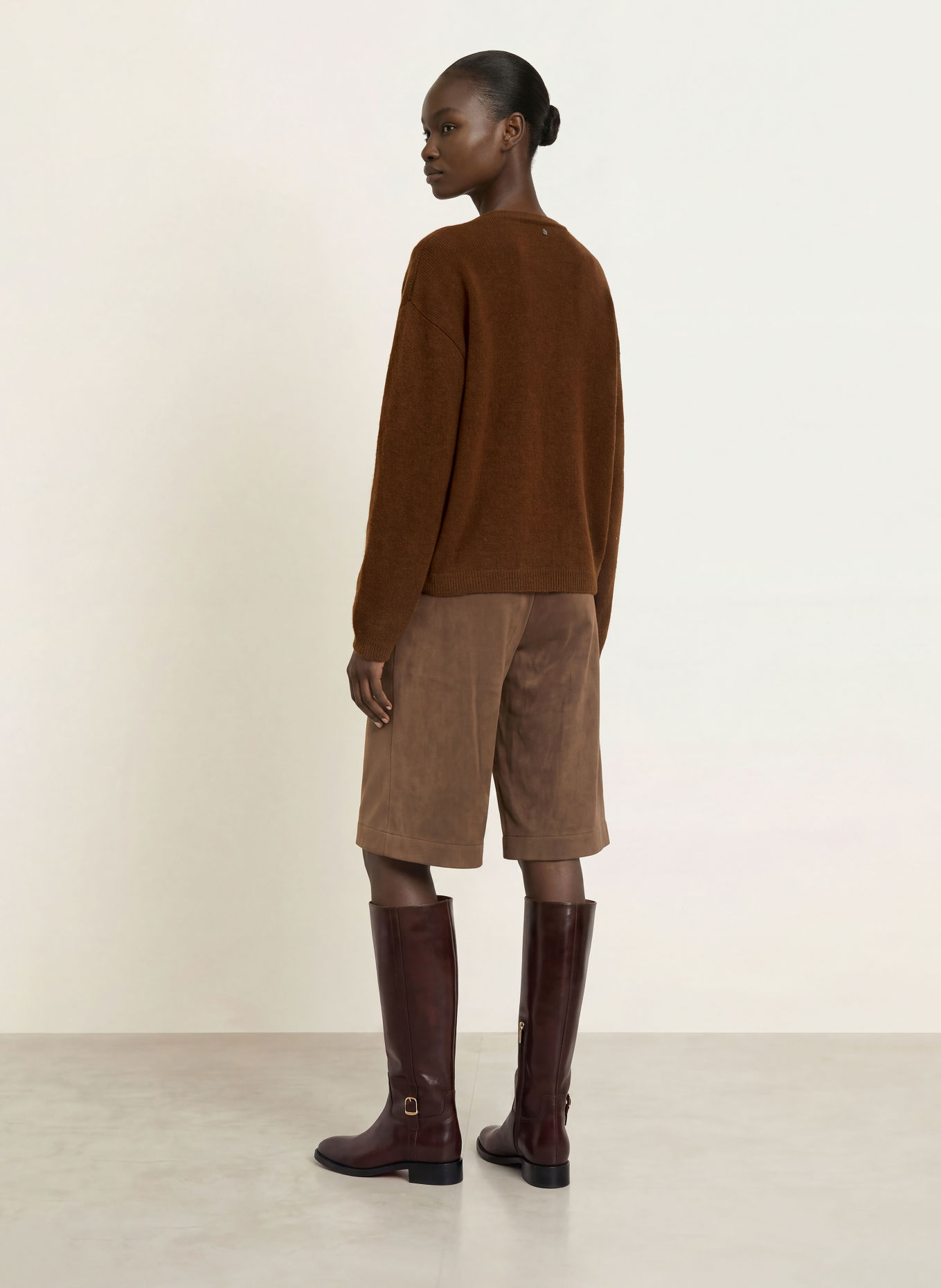 BOSS Bermuda TALARINA in leerlook: BRUIN