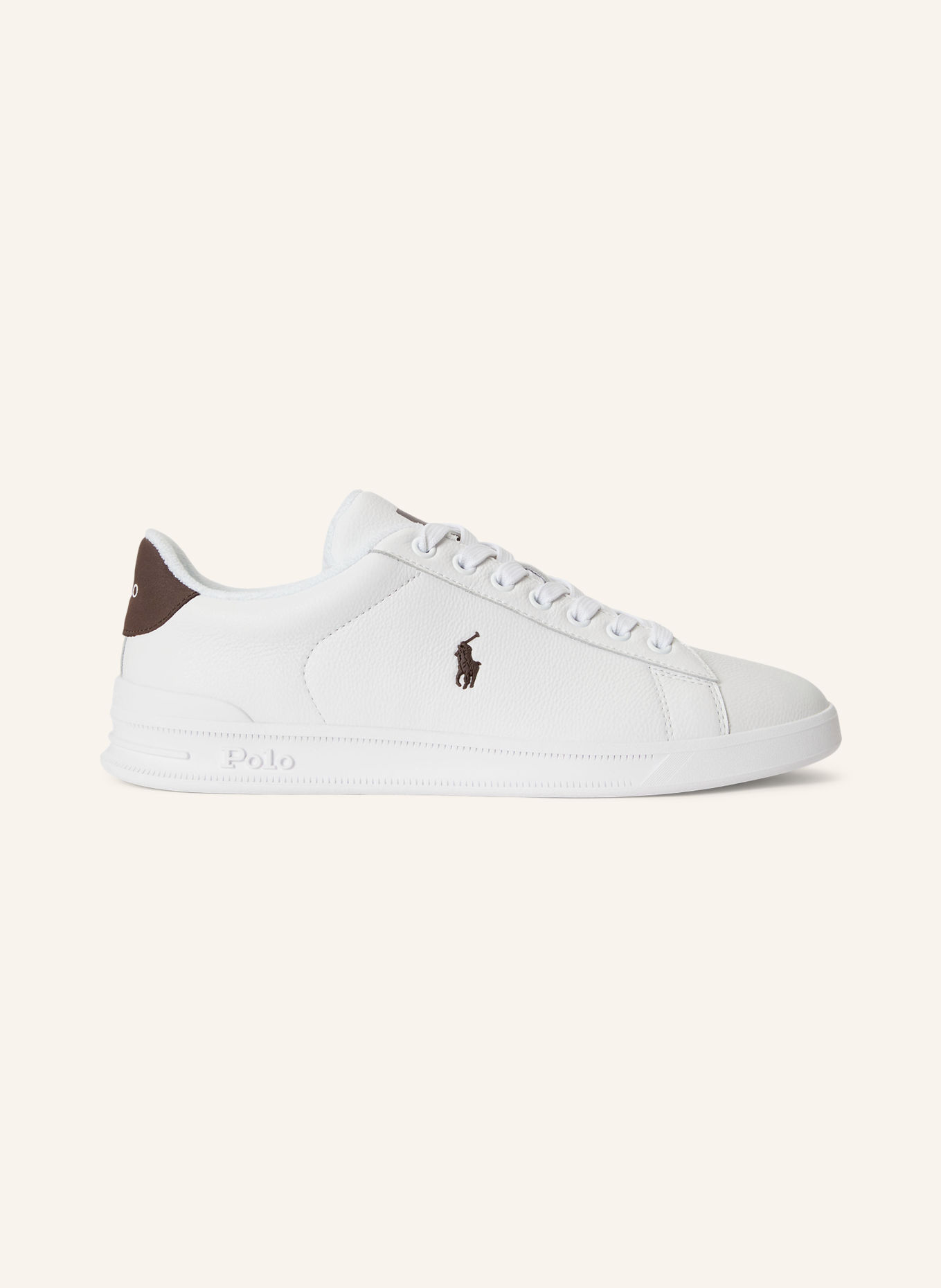 POLO RALPH LAUREN Sneakers: WIT / MARRON FONCÉ