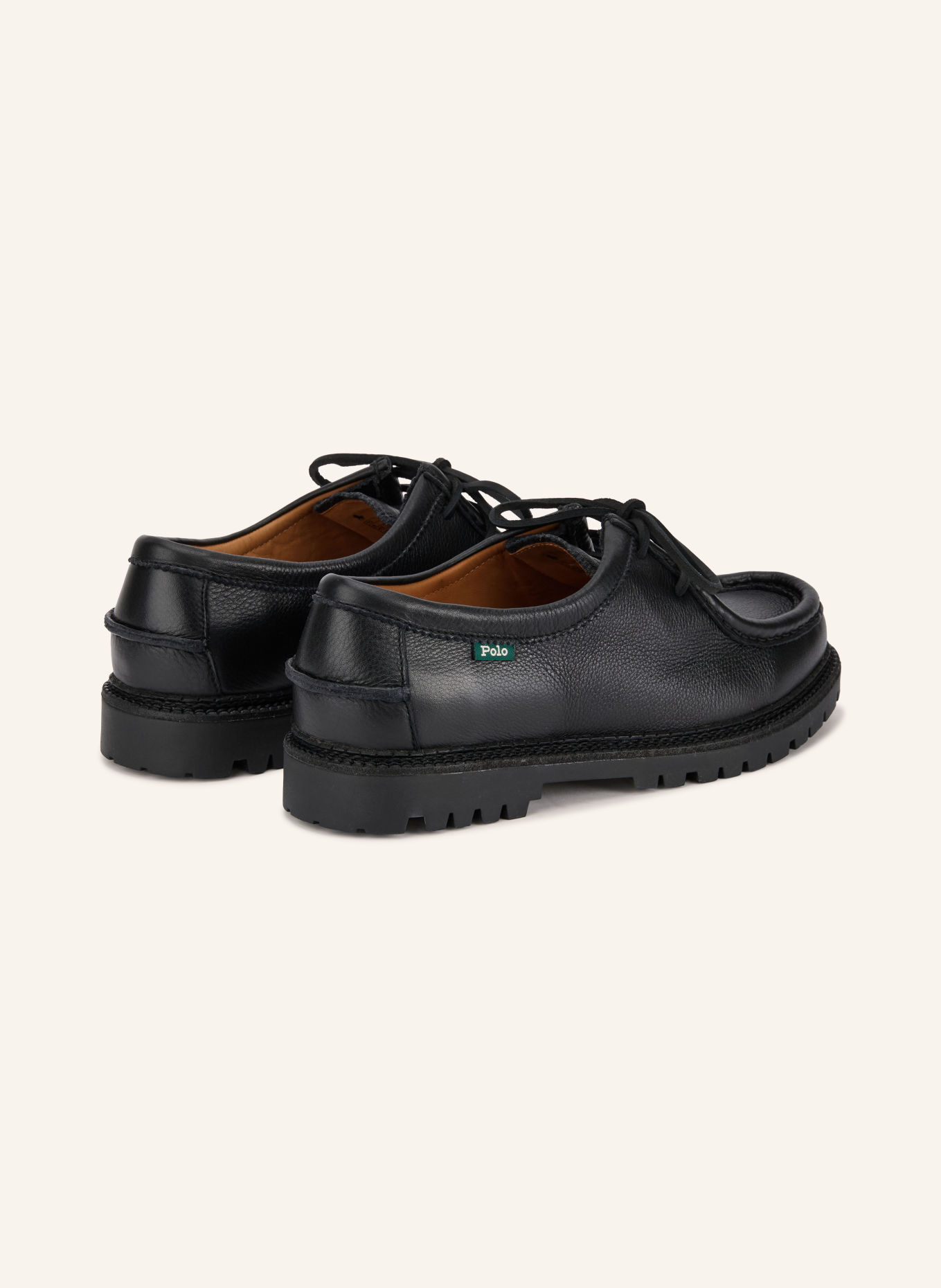 POLO RALPH LAUREN Pantofi cu șireturi JETT APRON: NEGRU