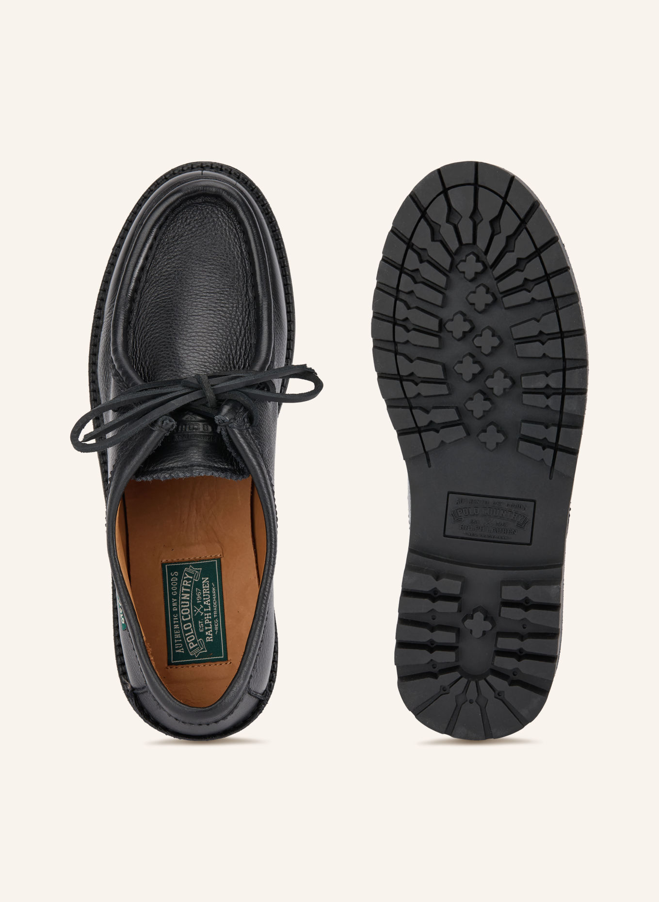 POLO RALPH LAUREN Pantofi cu șireturi JETT APRON: NEGRU