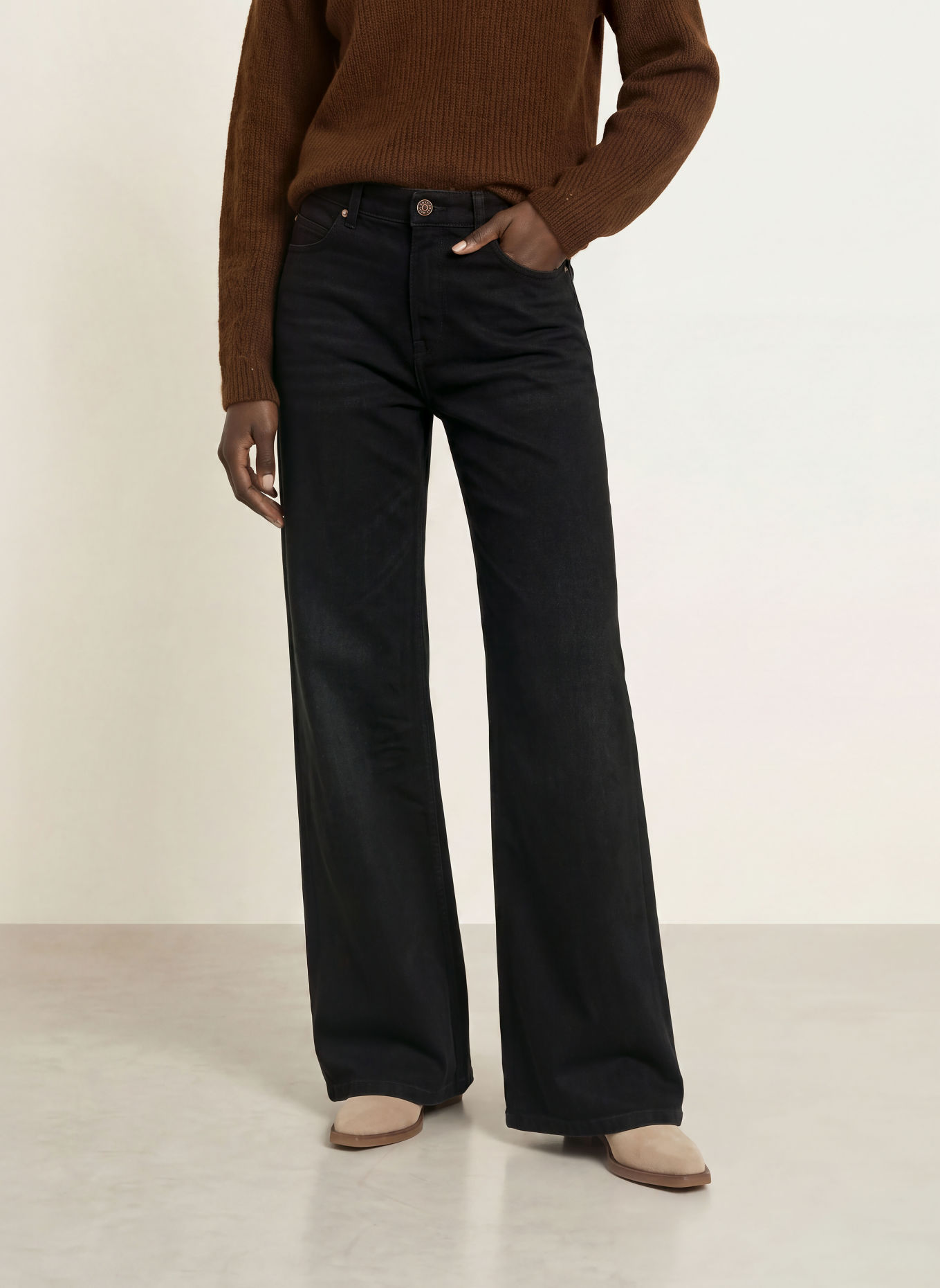BOSS Jeansy wide leg MARLENE: 005 BLACK