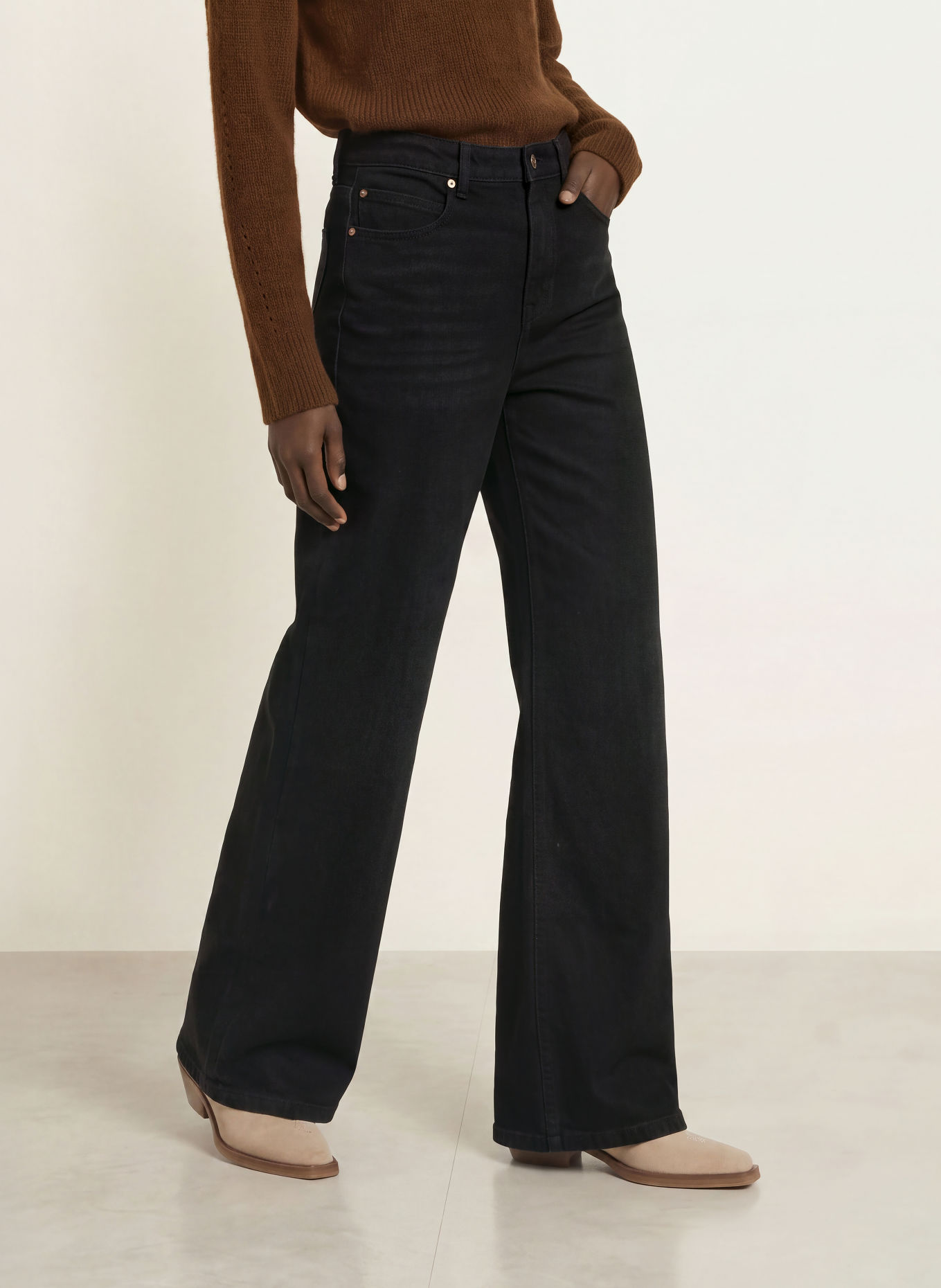 BOSS Jeansy wide leg MARLENE: 005 BLACK