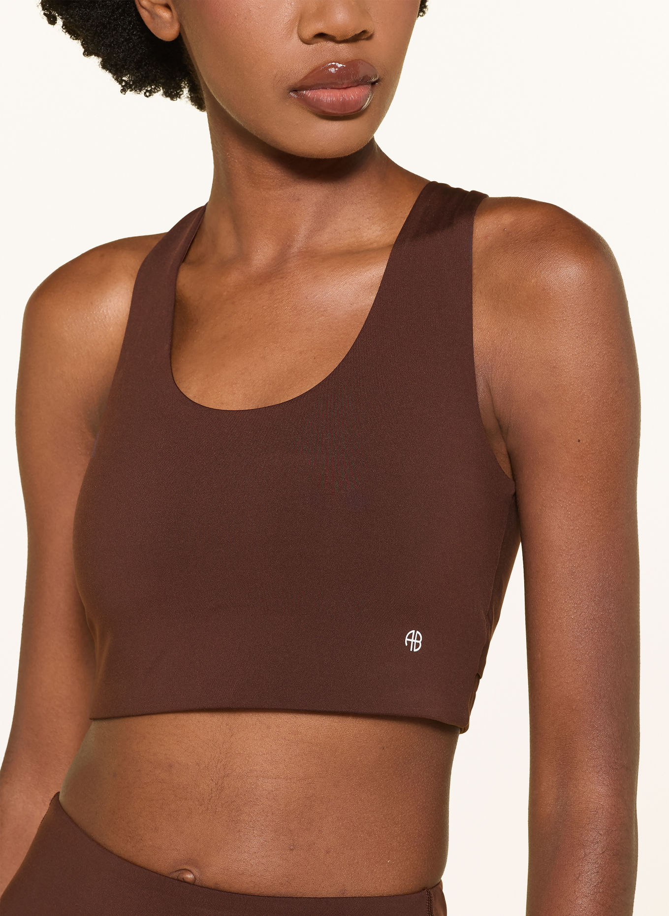 ANINE BING YUNA Cropped top: DARK BROWN
